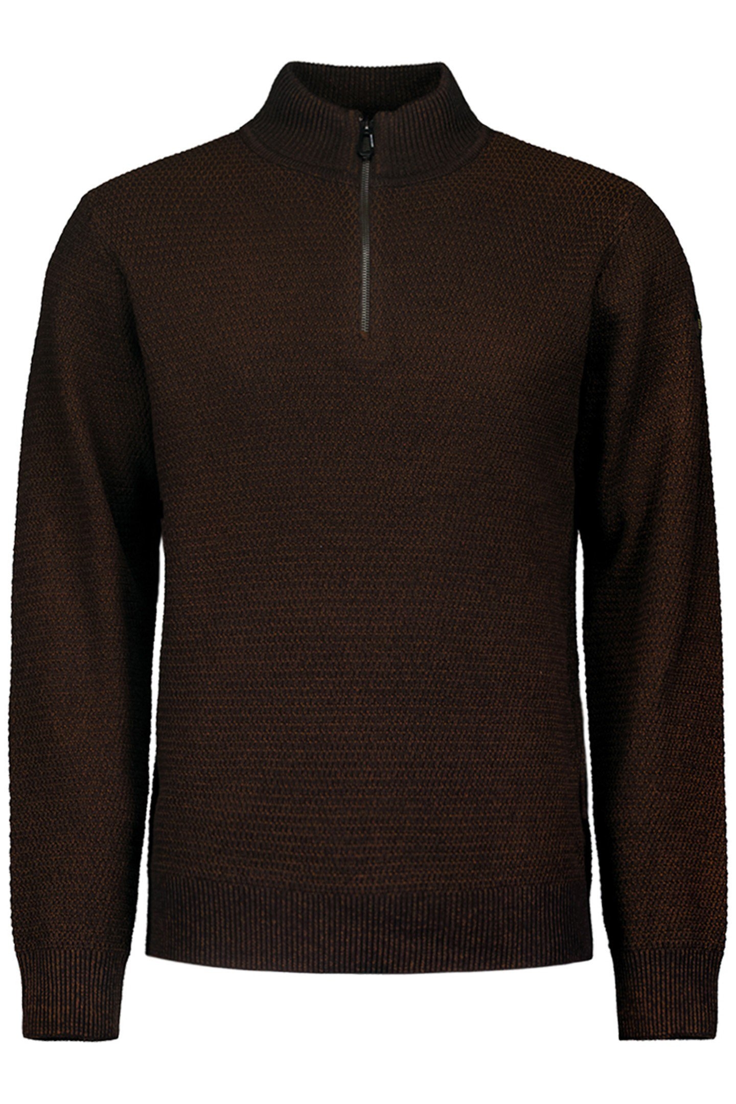 PULLOVER HALF ZIPPER 2 COLOURED MELANGE BROWN 4