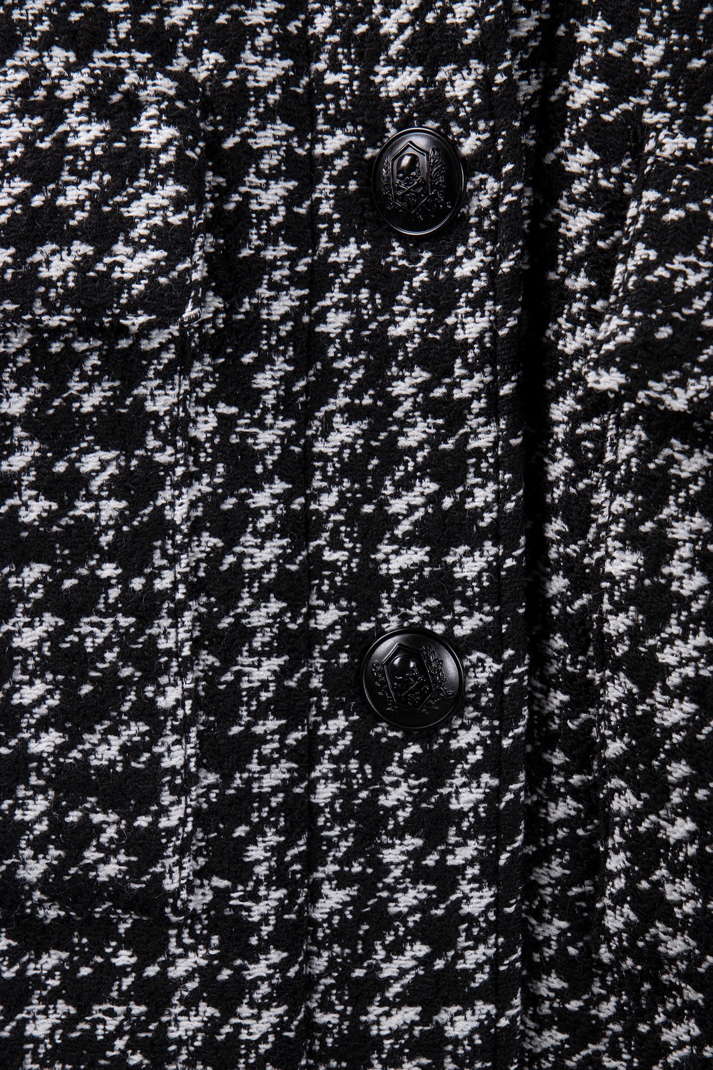 BLACK AND WHITE PADDED TWEED OVERSHIRT 4