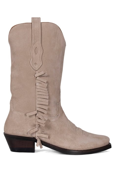 LEATHER COWBOY BOOT WITH FRINGES DUNE 1