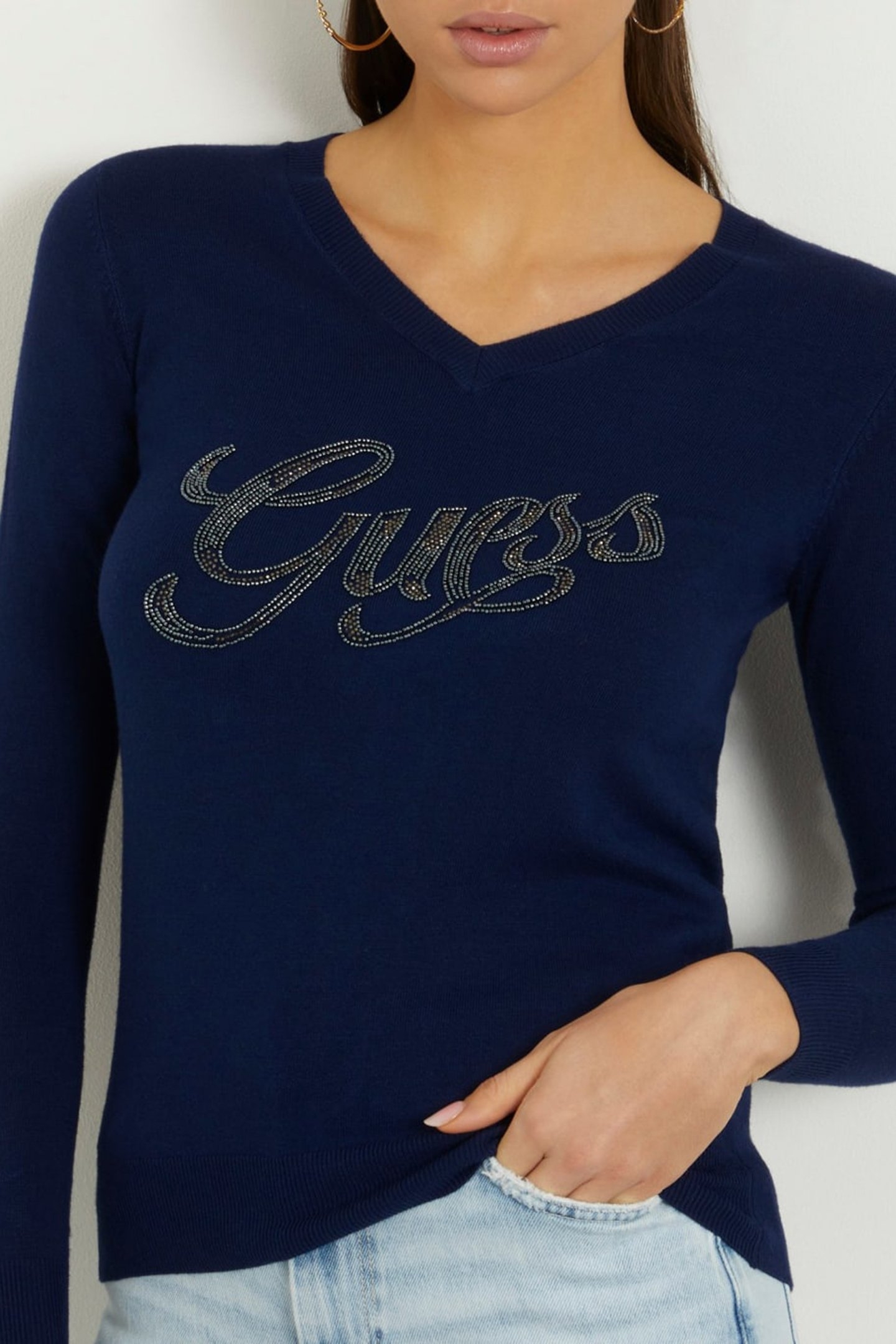 MYLA LOGO VN LS SWTR CAVE BLUE 5