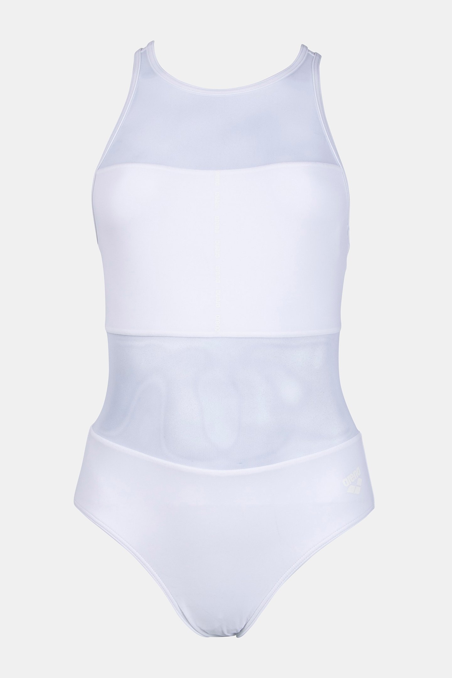 WOMEN'S ARENA MESH SWIMSUIT VENT BACK GR WHITE 3