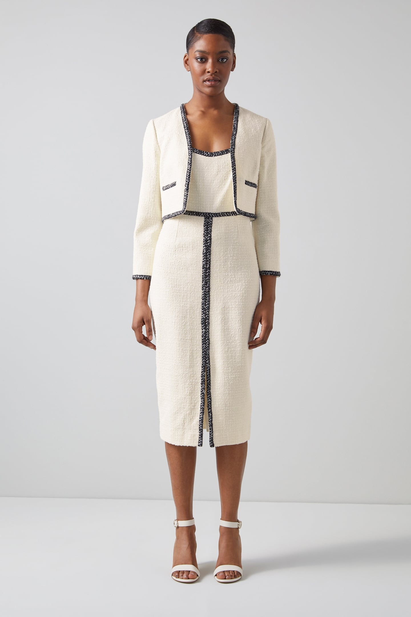 JK TARA - V-NECK EDGE TO CREAM/NAVY 1