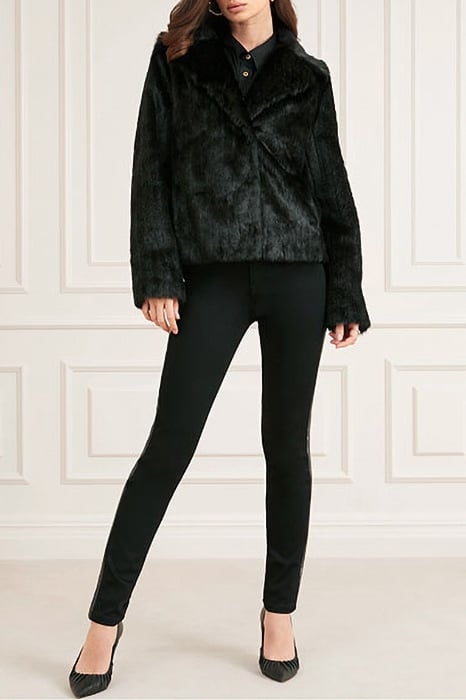 MARCIANO- CAROLINE JACKET JET BLACK FAUX FUR 3