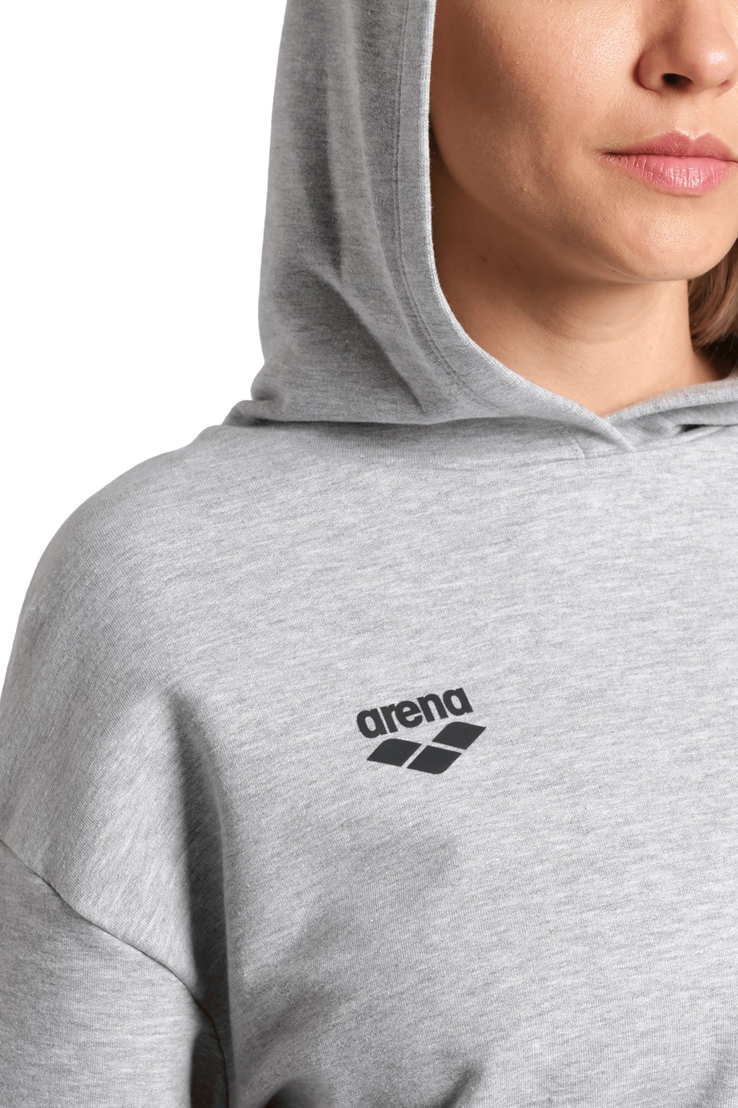 WOMEN'S HOODED SWEAT FLEECE MEDIUM GREY HEATHER 8