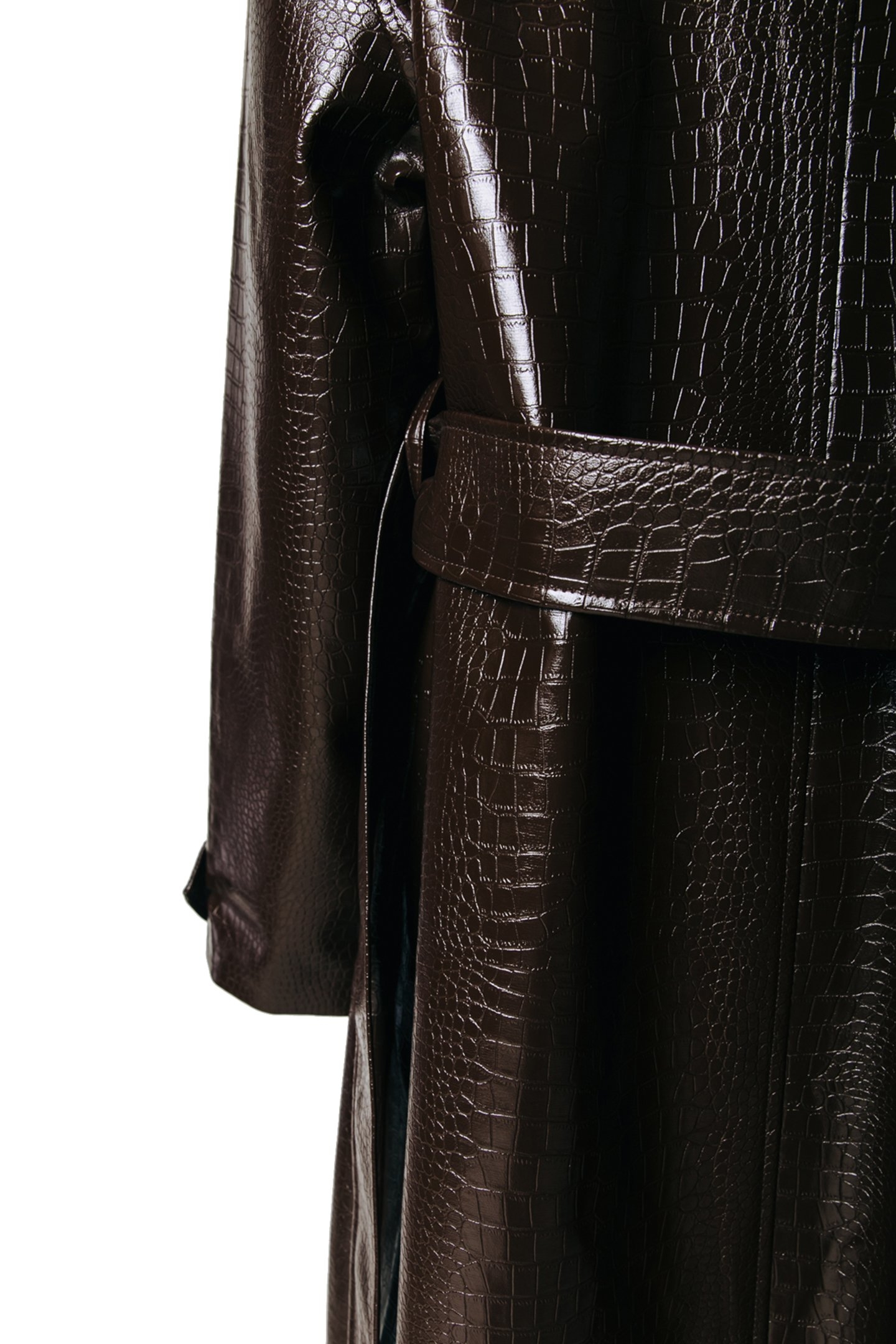 AZALEA SNAKESKIN TRENCHCOAT CACAO 3