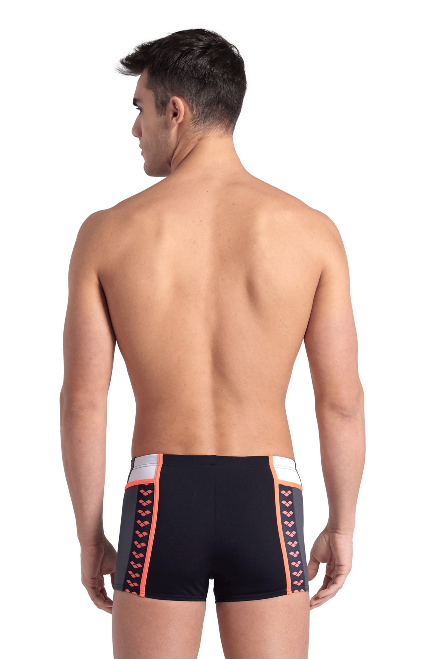 MEN'S ARENA ICONS SWIM SHORT PANEL ASPHALT BLACK WHITE BRIGH 2