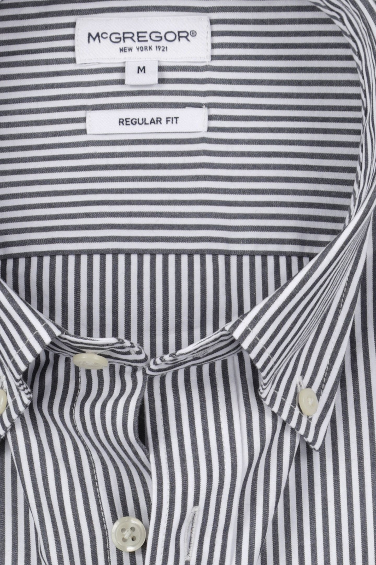 POPLIN STRIPE PEACHED SHIRT NAVY 4