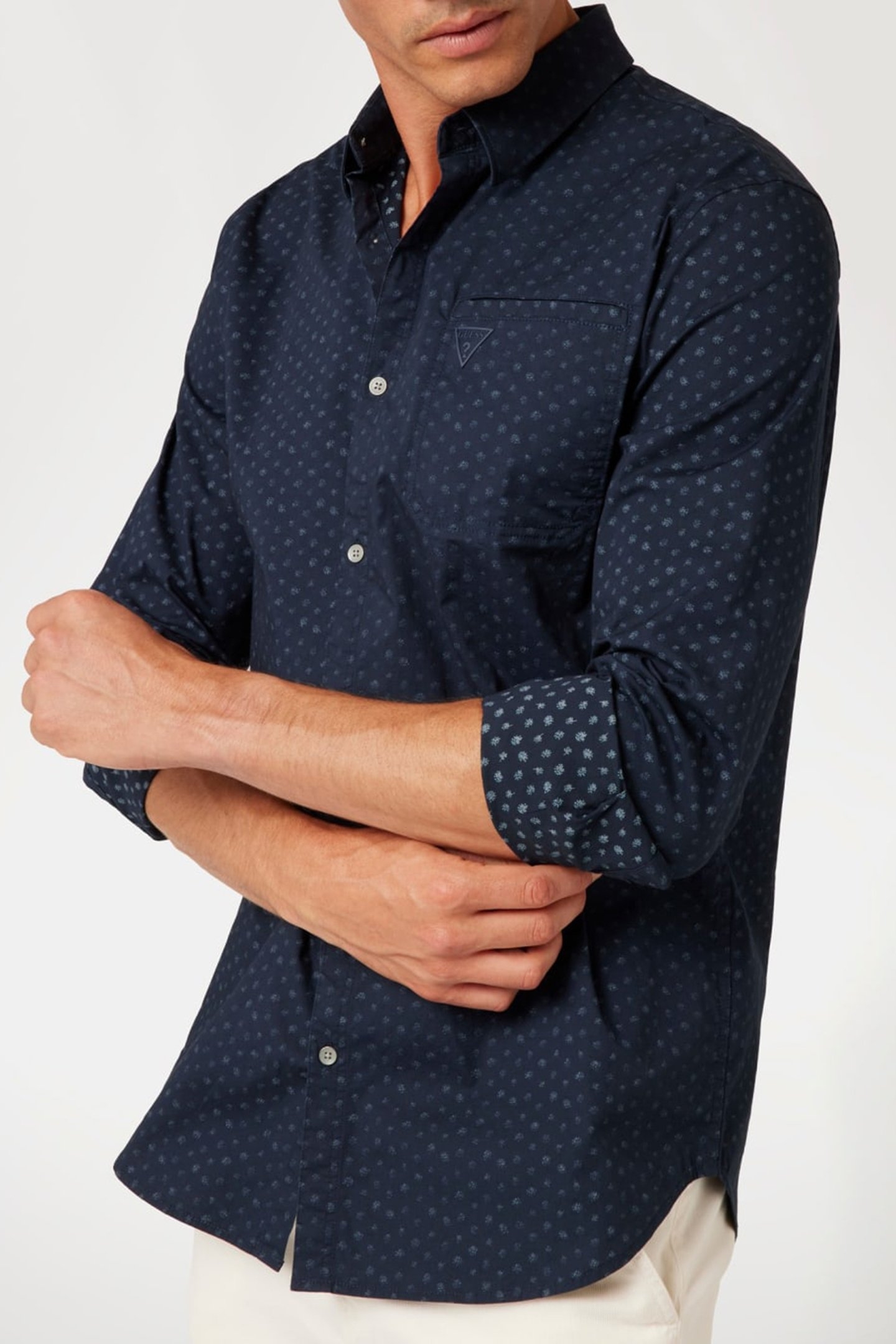 LS COLLIN SHIRT MICRO FLOWER AOP BLU 6