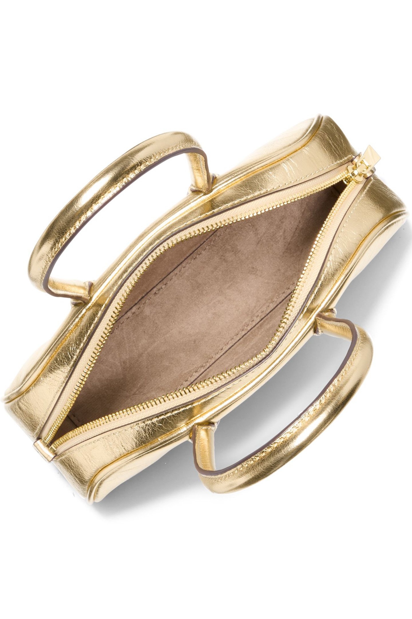 SM HANDLE SATCHEL BAG IN GOLD 3