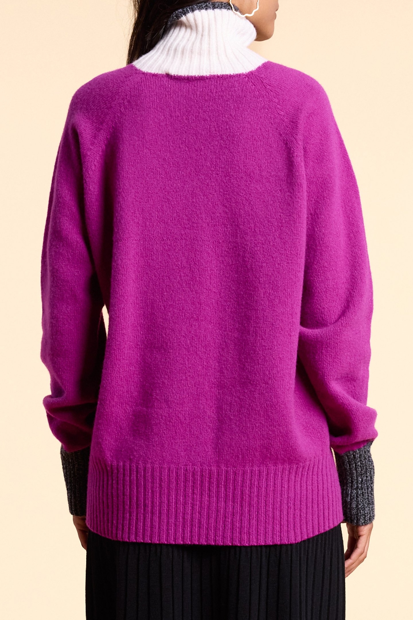 LAFRANÇAISE MAGENTA KNITTED SWEATER WITH TWISTS MAGENTA 2