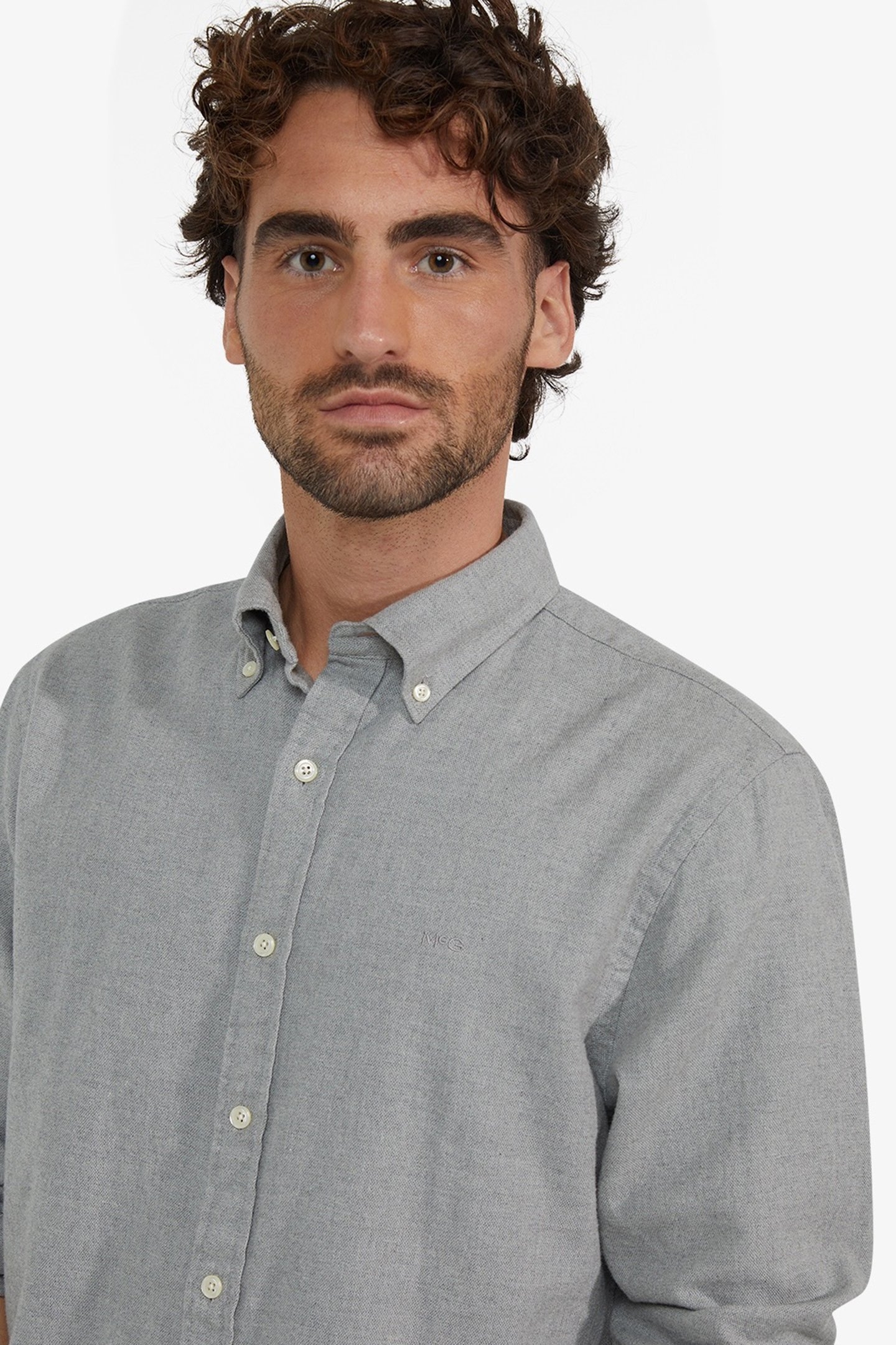 FLANNEL MELANGE OXFORD SHIRT MEDIUM GREY 8