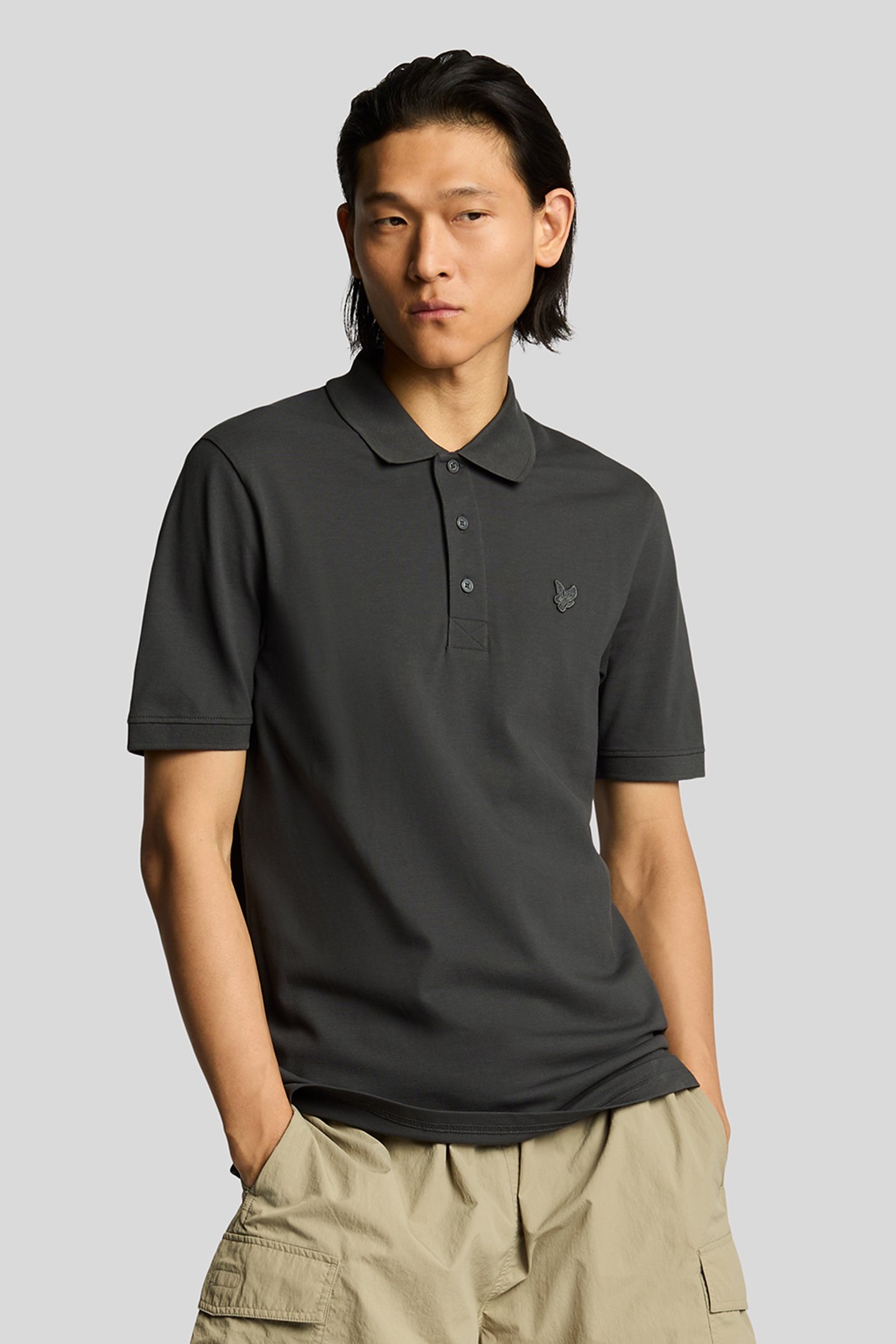 SUPERFINE POLO SHIRT GUNMETAL 1