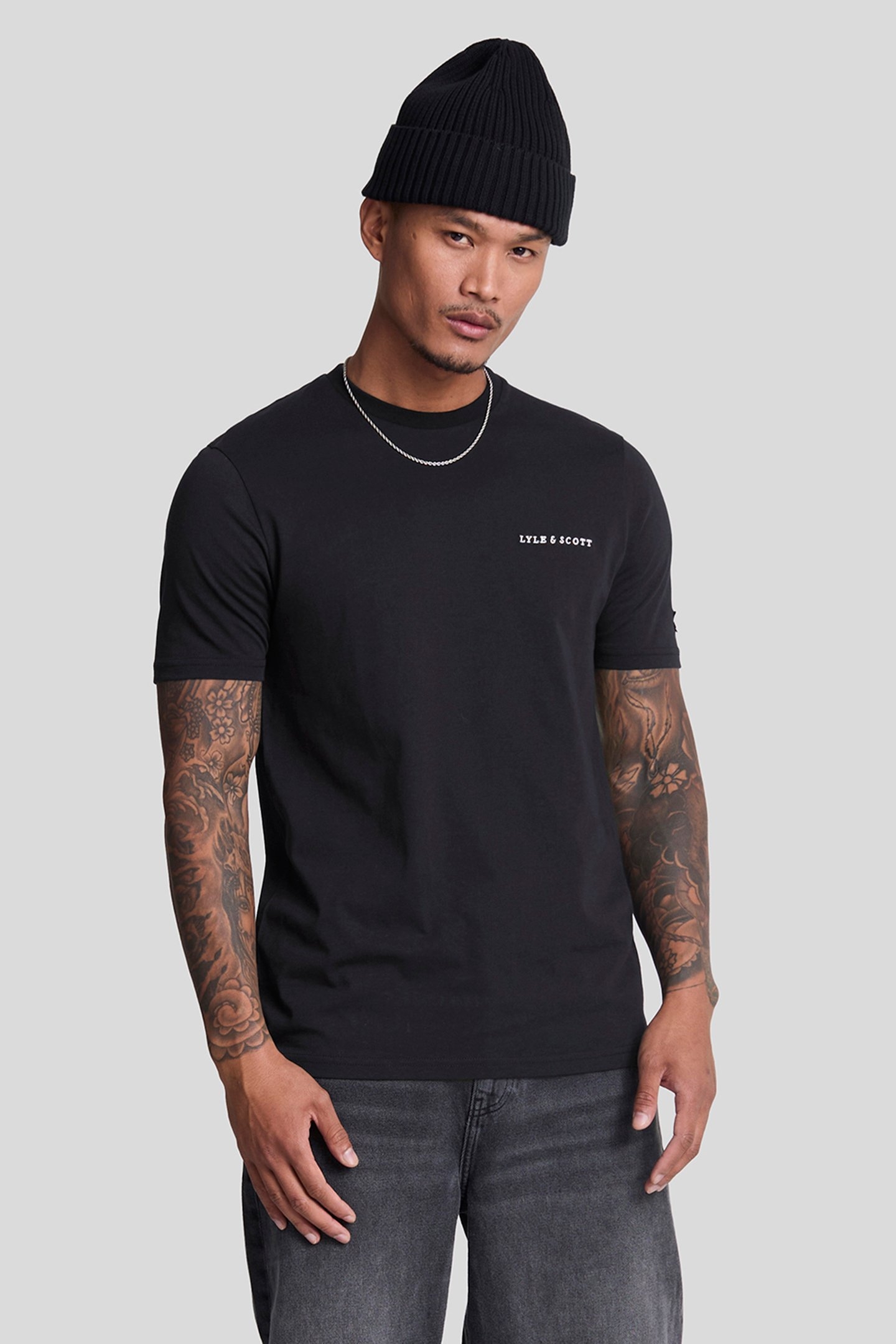 EMBROIDERED T-SHIRT DARK NAVY/WHITE 1