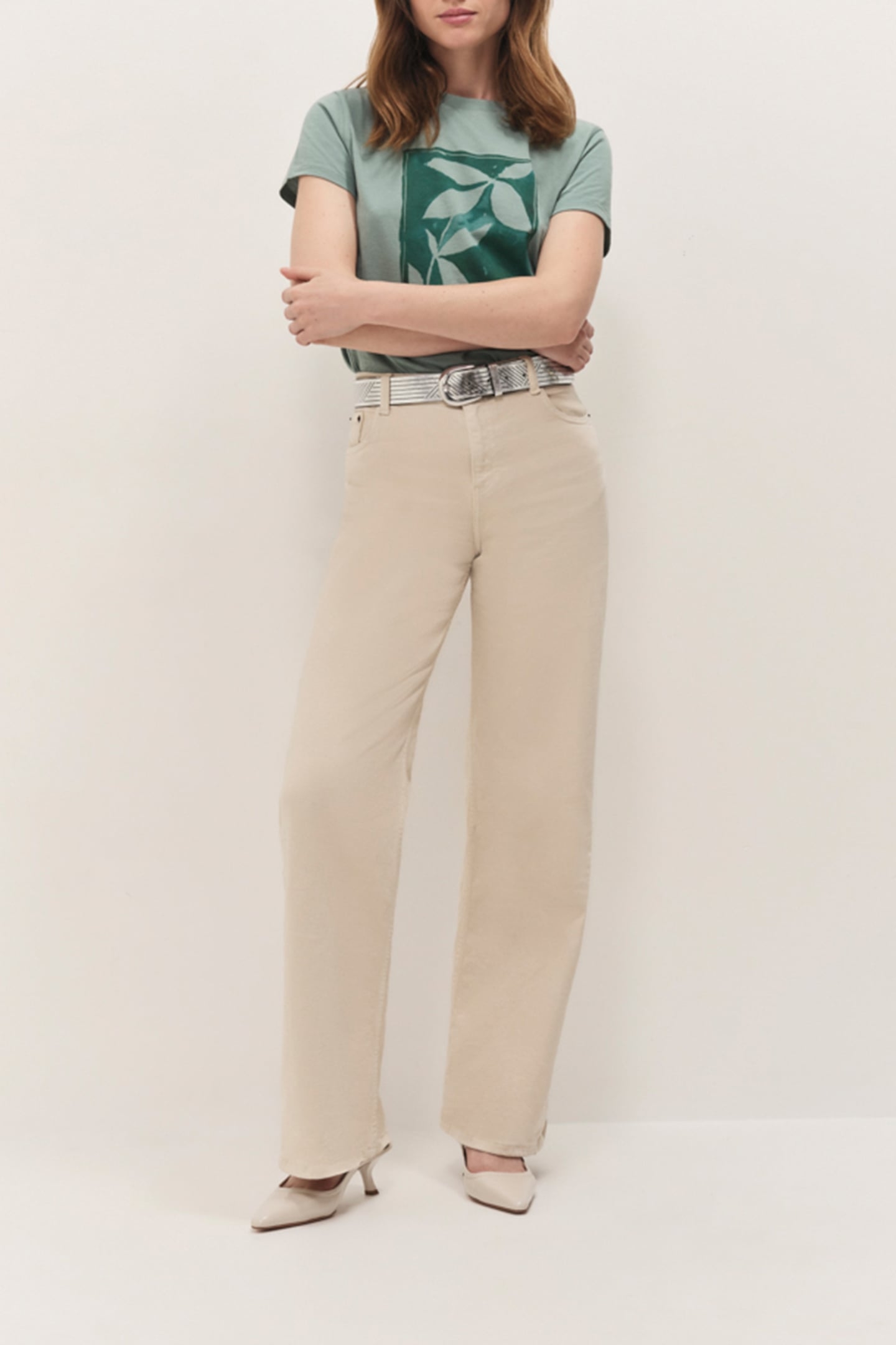 MASTER CELADON T-SHIRT WITH FOLIAGE PRINT INSPIRED BY PAINTI 3