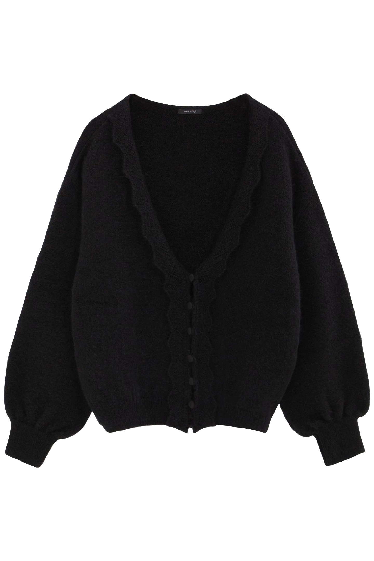 TAIGA - BLACK REVERSIBLE KNIT CARDIGAN, FRONT/BACK 1
