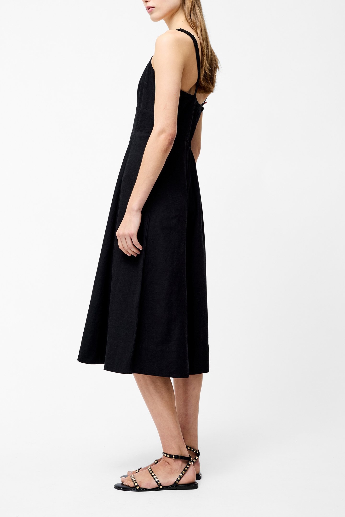 ARIETTE STRAPPY MIDI DRESS BLACK 3