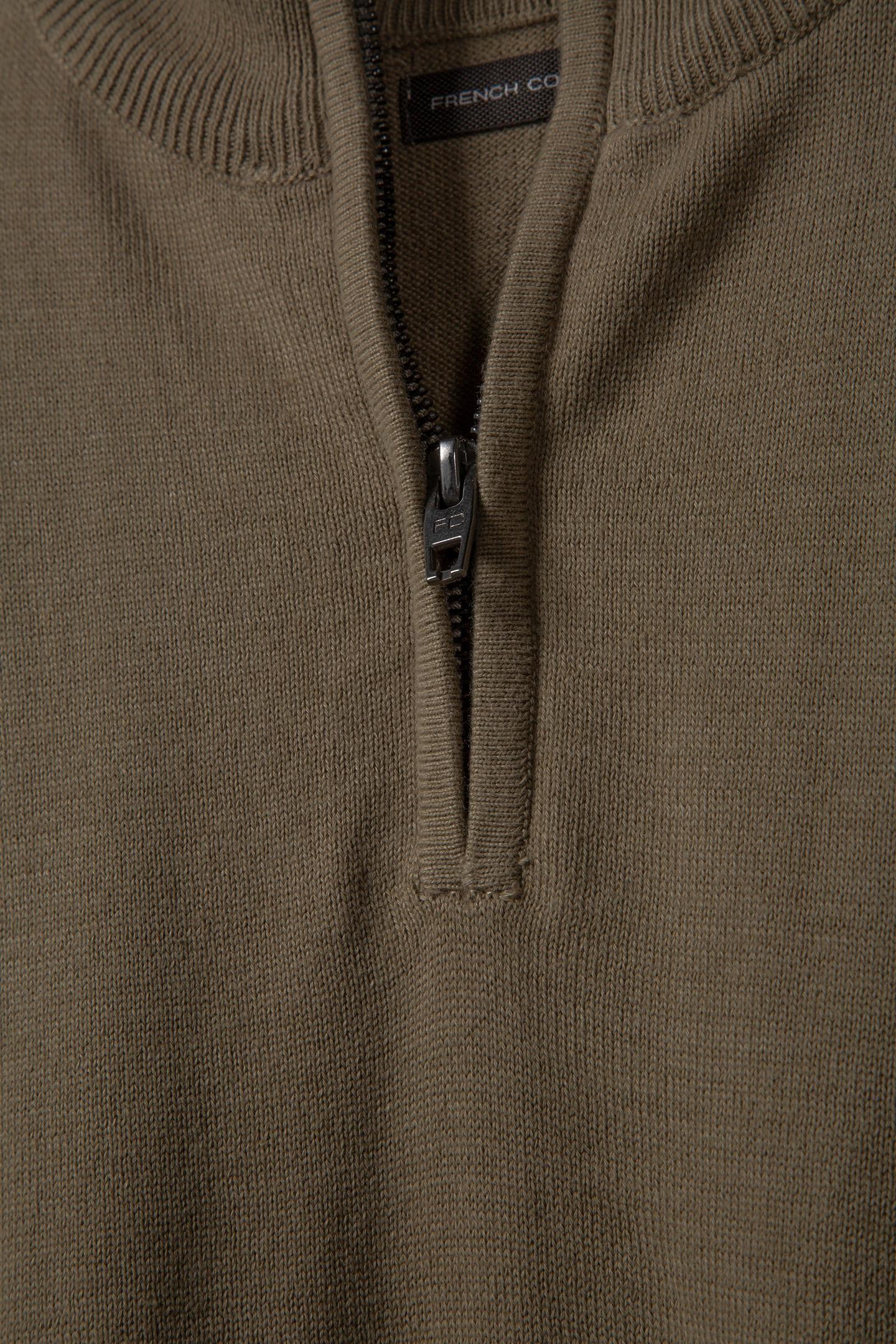 COTTON HALF ZIP KHAKI MEL 5