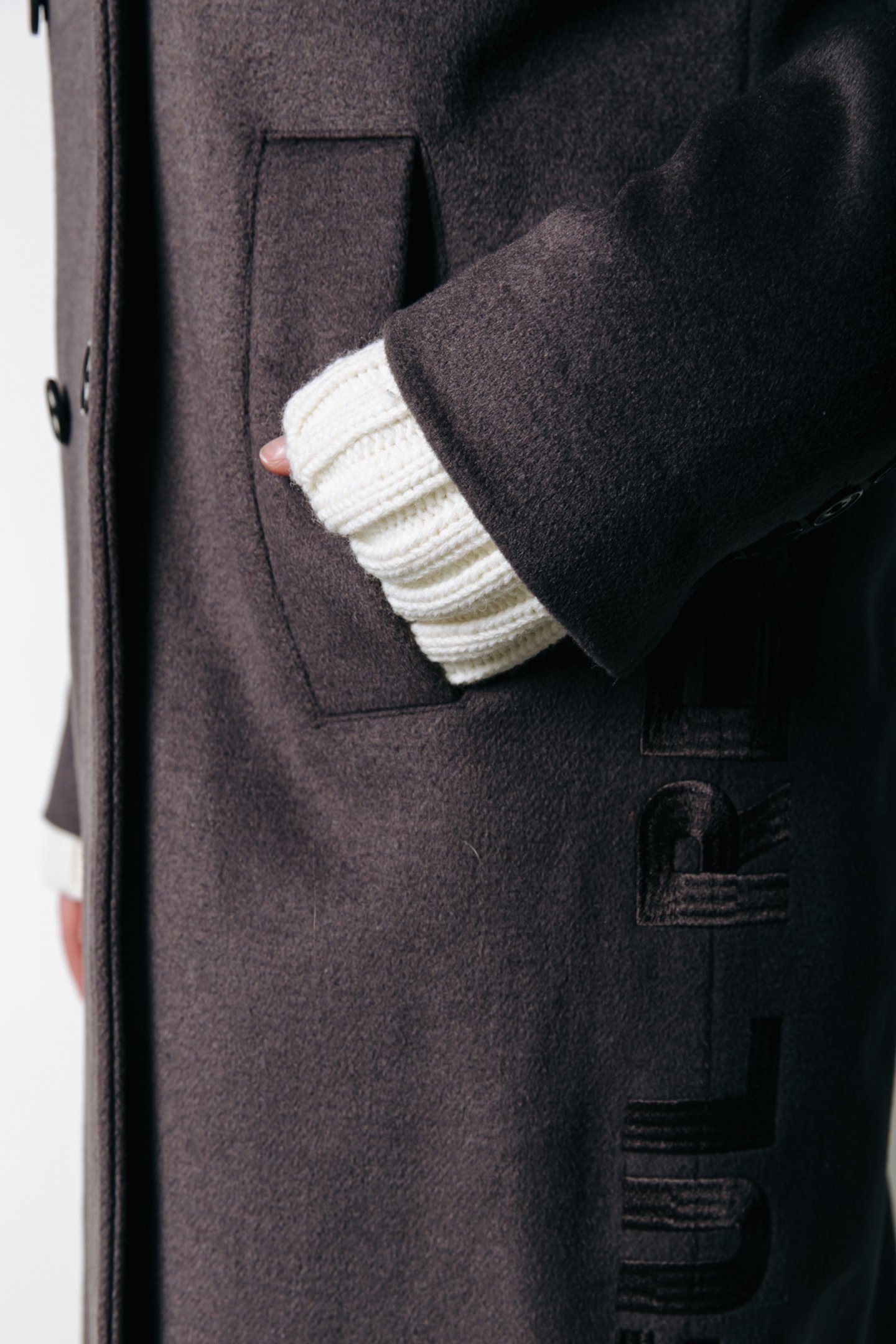 ZANIA RIB COLLAR WOOL COAT TAUPE 6