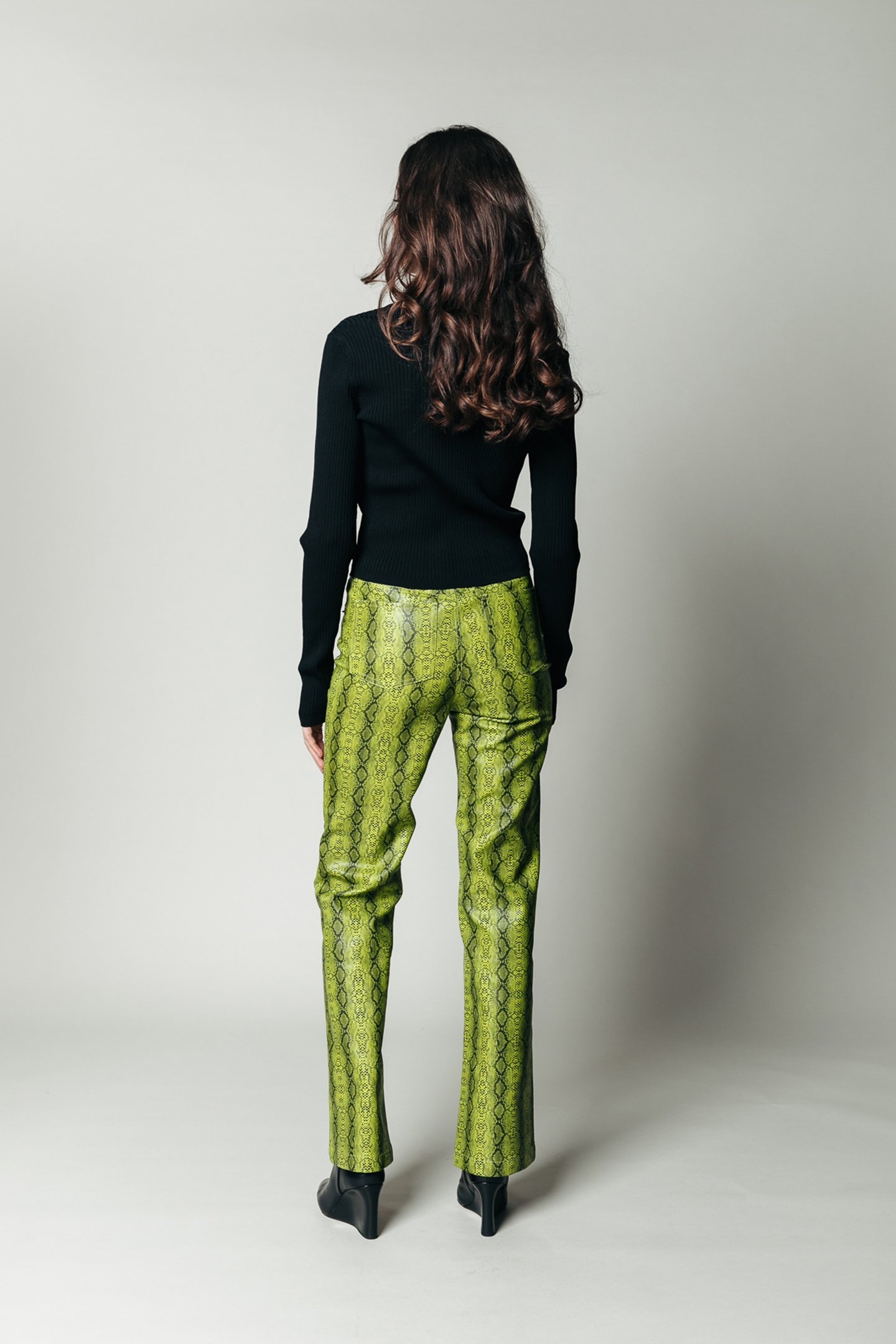 RUSSY SNAKE 5 POCKET HIGH WAIST PANTS NEON LIME 2