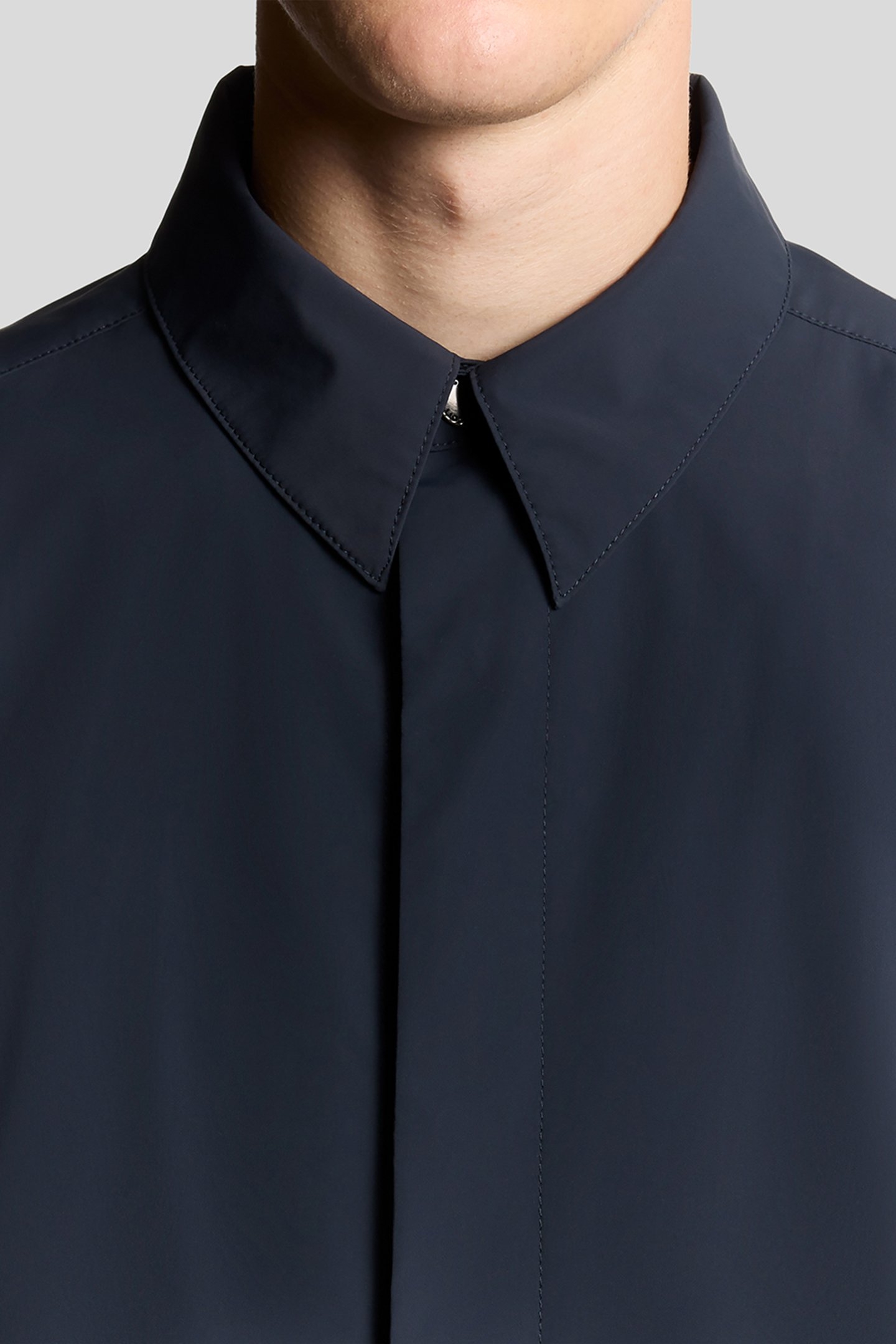 ZIP THROUGH NYLON OVERSHIRT DARK NAVY 5