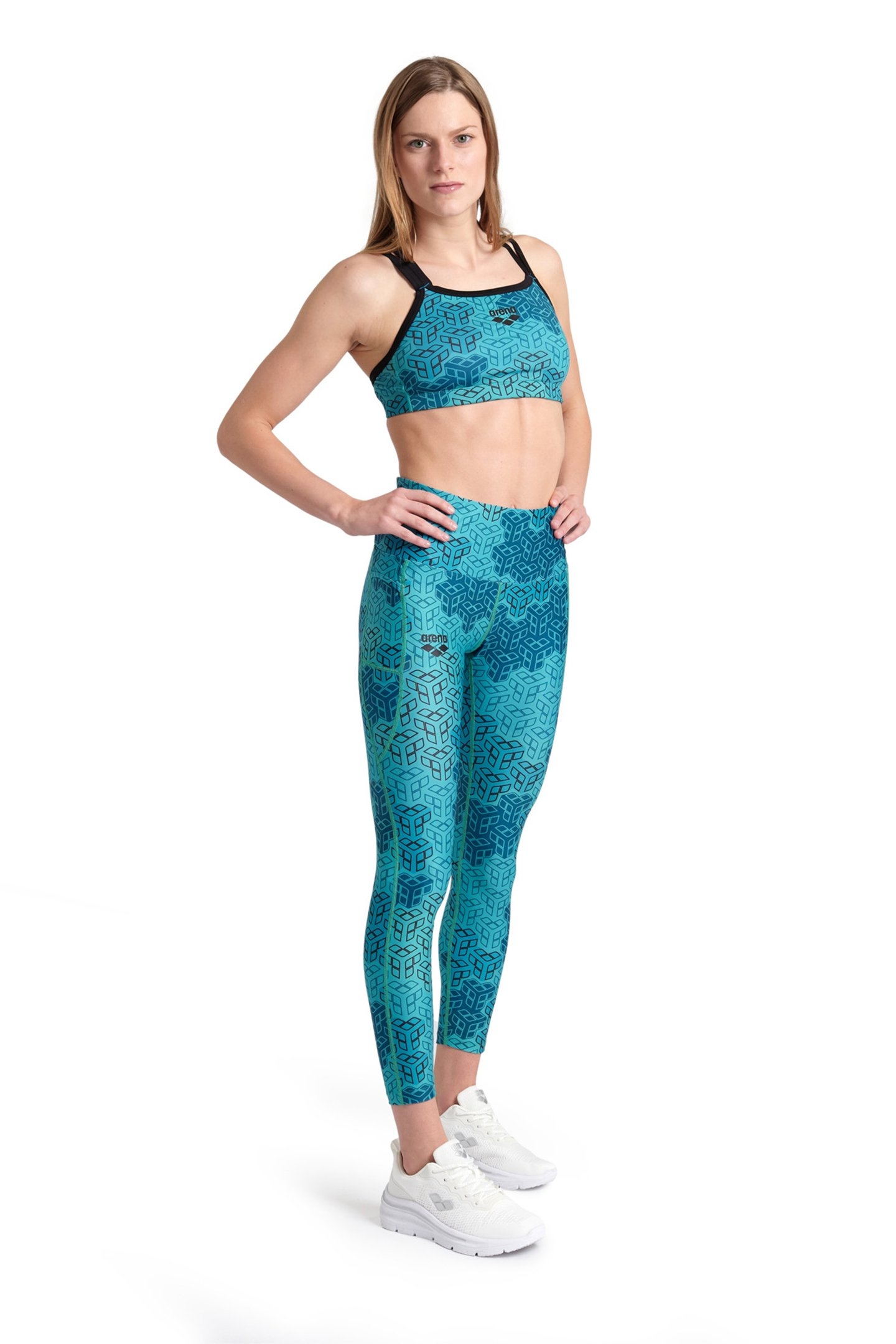 WOMEN'S 7/8 TIGHT SIDE PANELS WATER MULTI/WATER MULTI 3