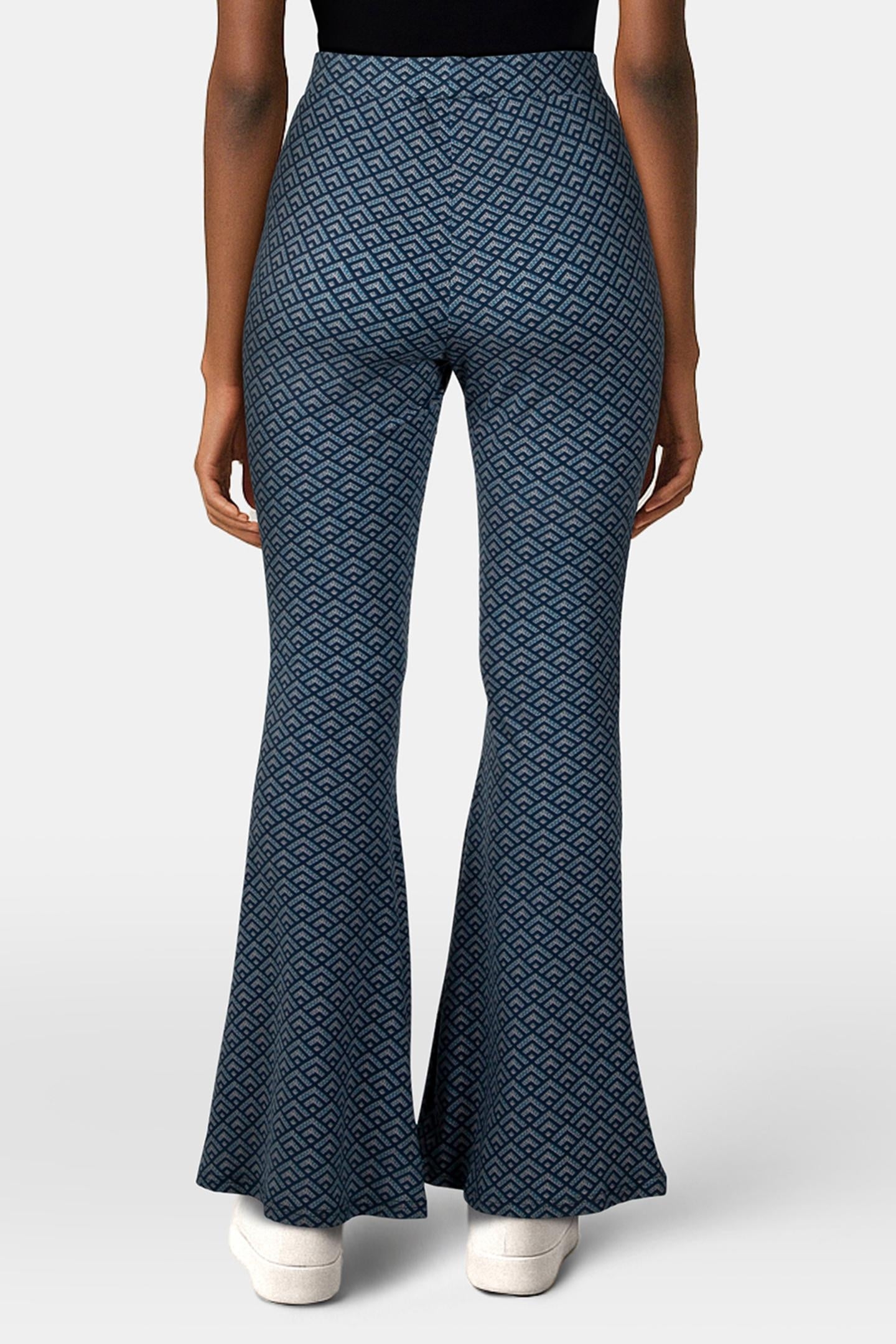 SMALL GEO PEACHED EXTRA FLARE PANTS DARK PETROL 2