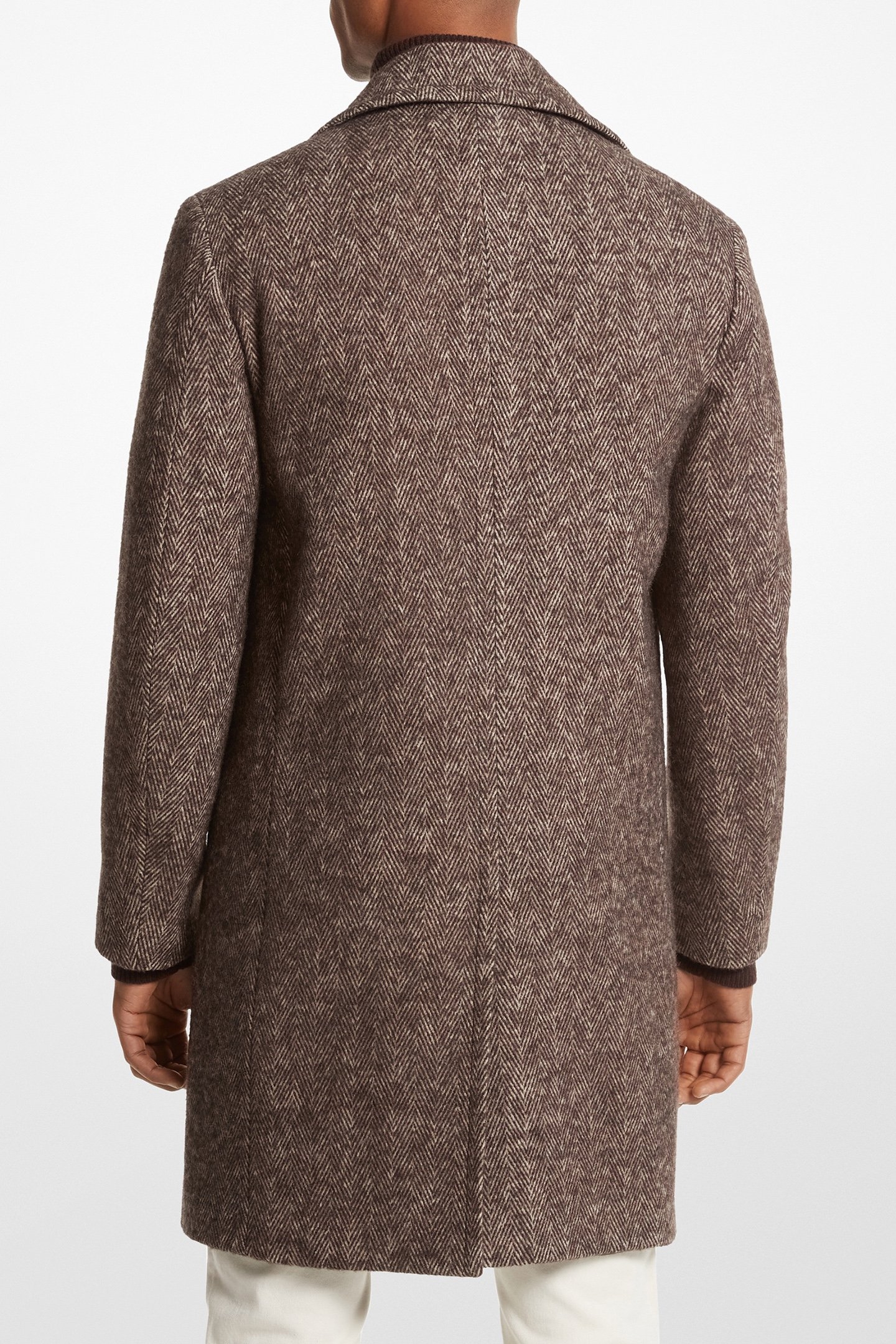 DOUBLE BREASTED PEACOAT COAT IN CHOCOLATE 2