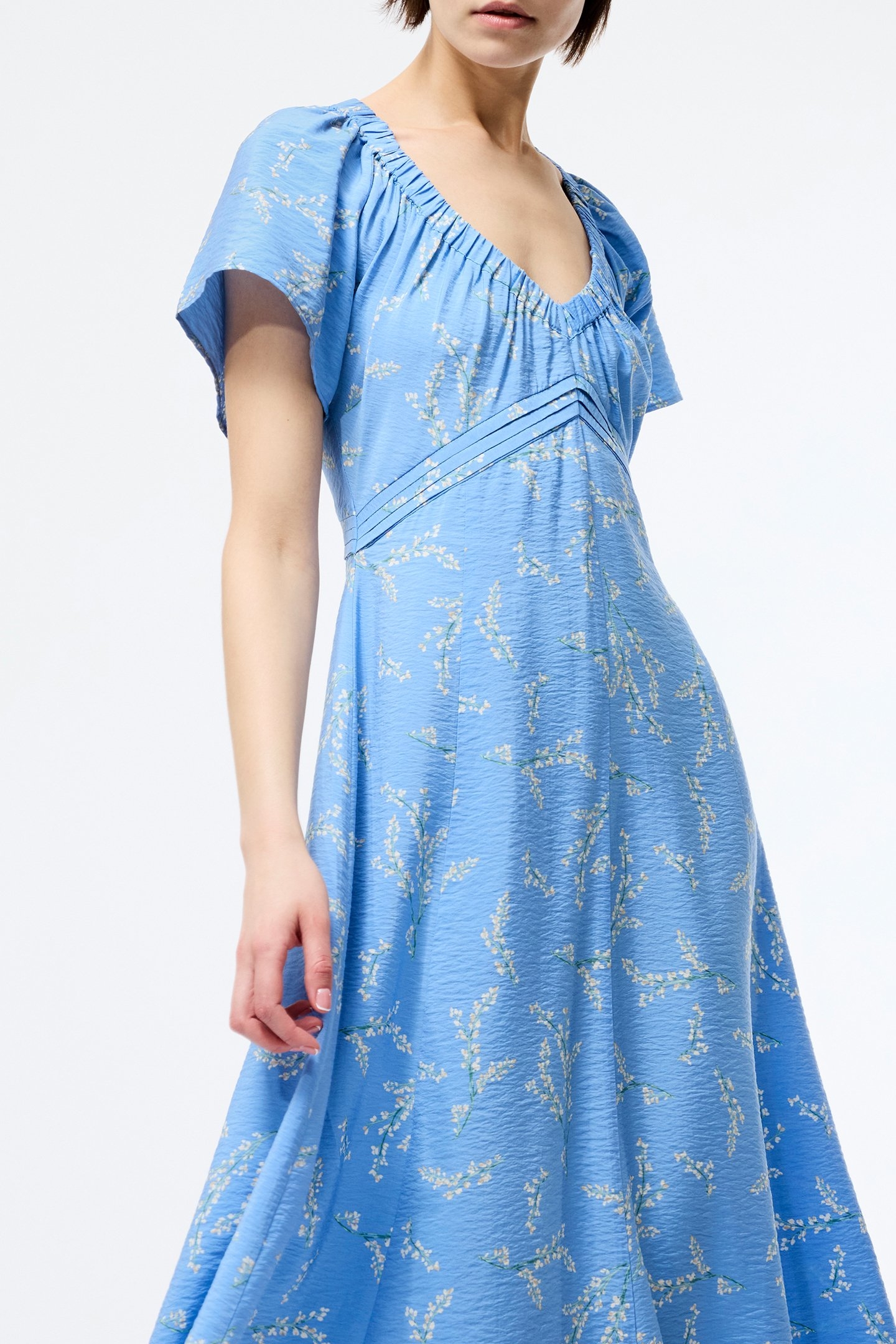 DANIELLA FARON DRAPE V NK MIDI CORNFLOWER MULTI 3