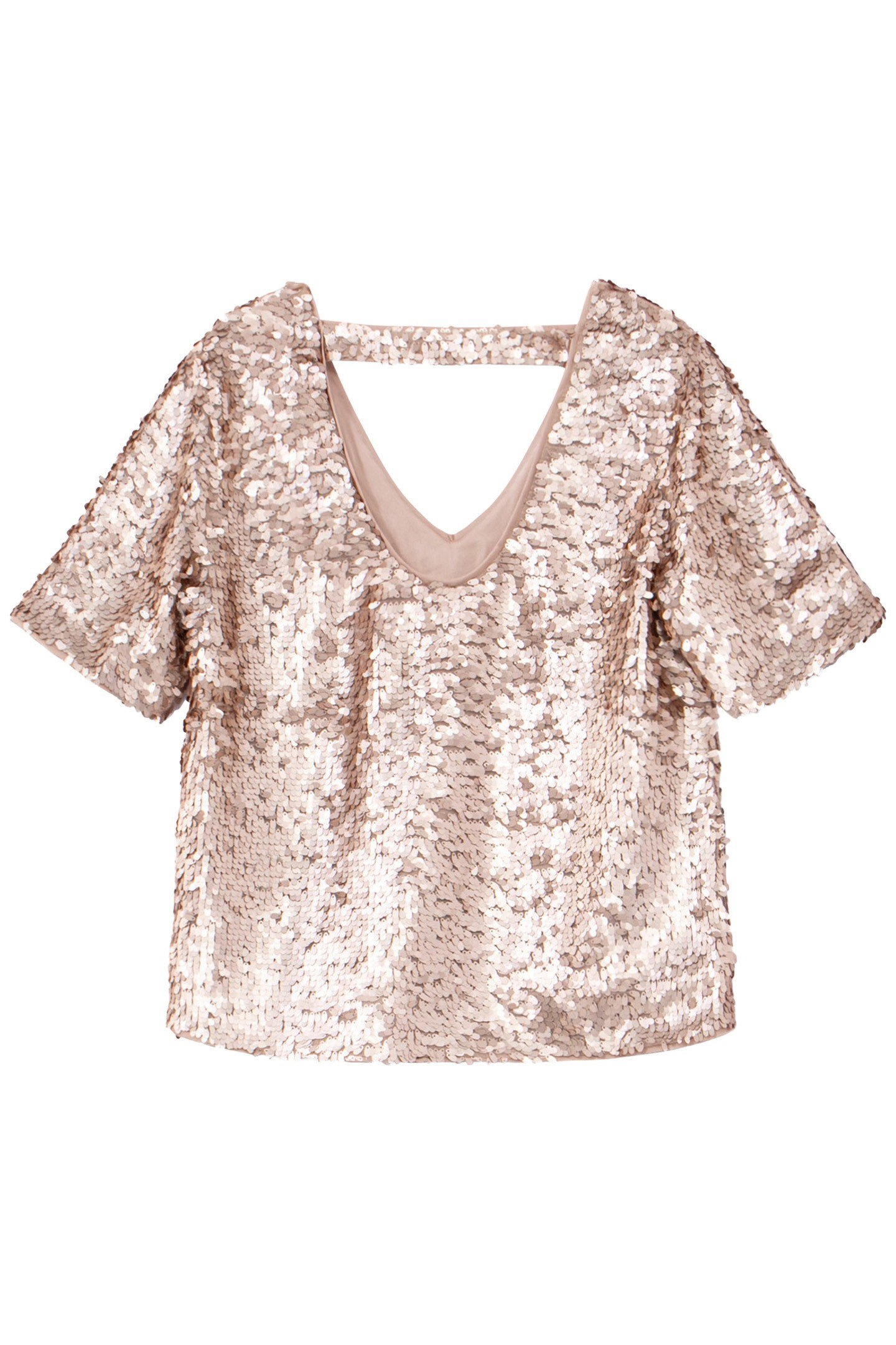 CHANA - MAXI SEQUIN EMBROIDERED PLATINUM TOP 1