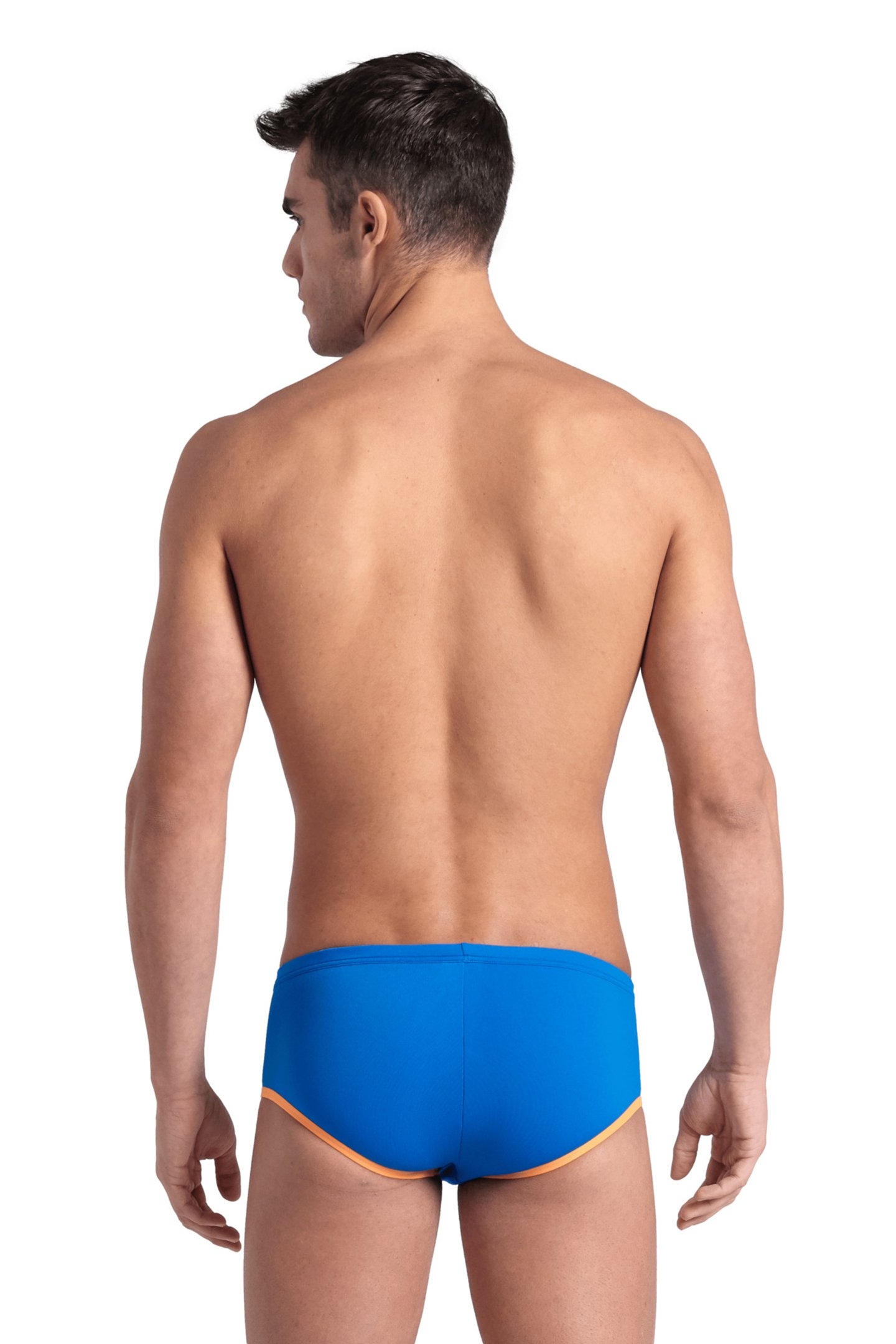 MEN'S ARENA ONE 12CM SWIM BRIEFS BIG LOG BLUE RIVER FLUO ORA 2