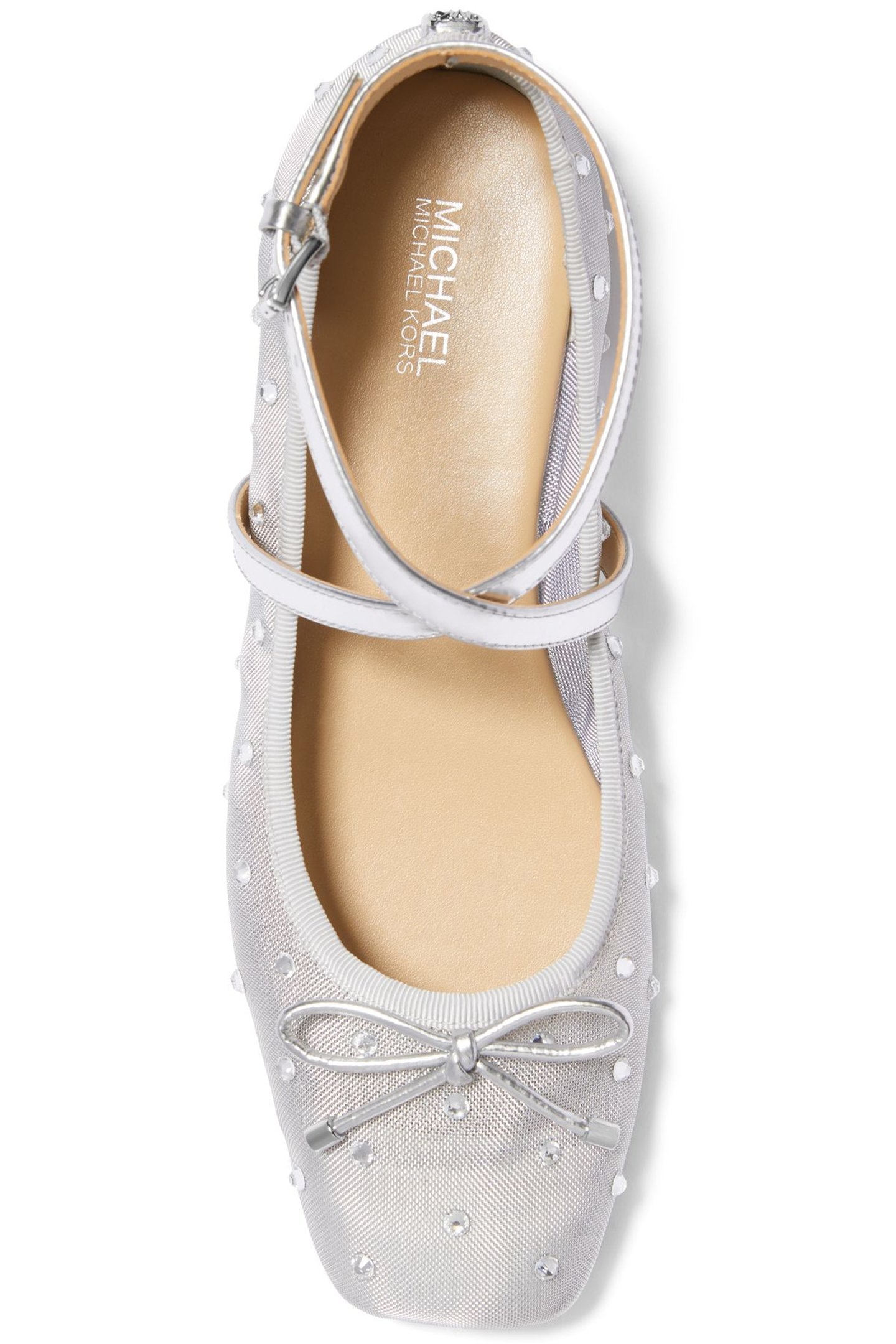 COLLETTE WRAP BALLET SHOE IN SILVER 3
