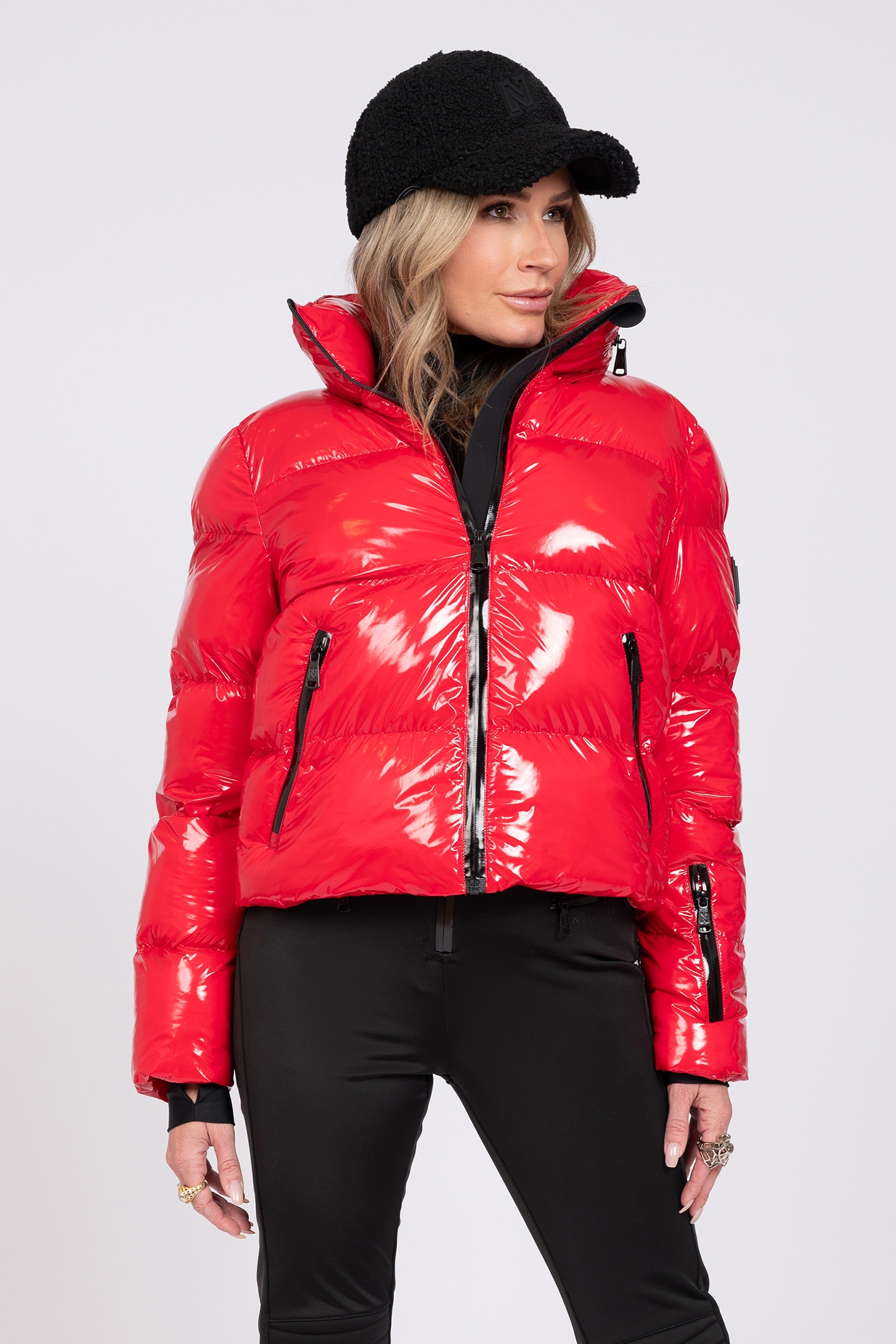 GSTAAD LAQUER SKI JACKET RED 1