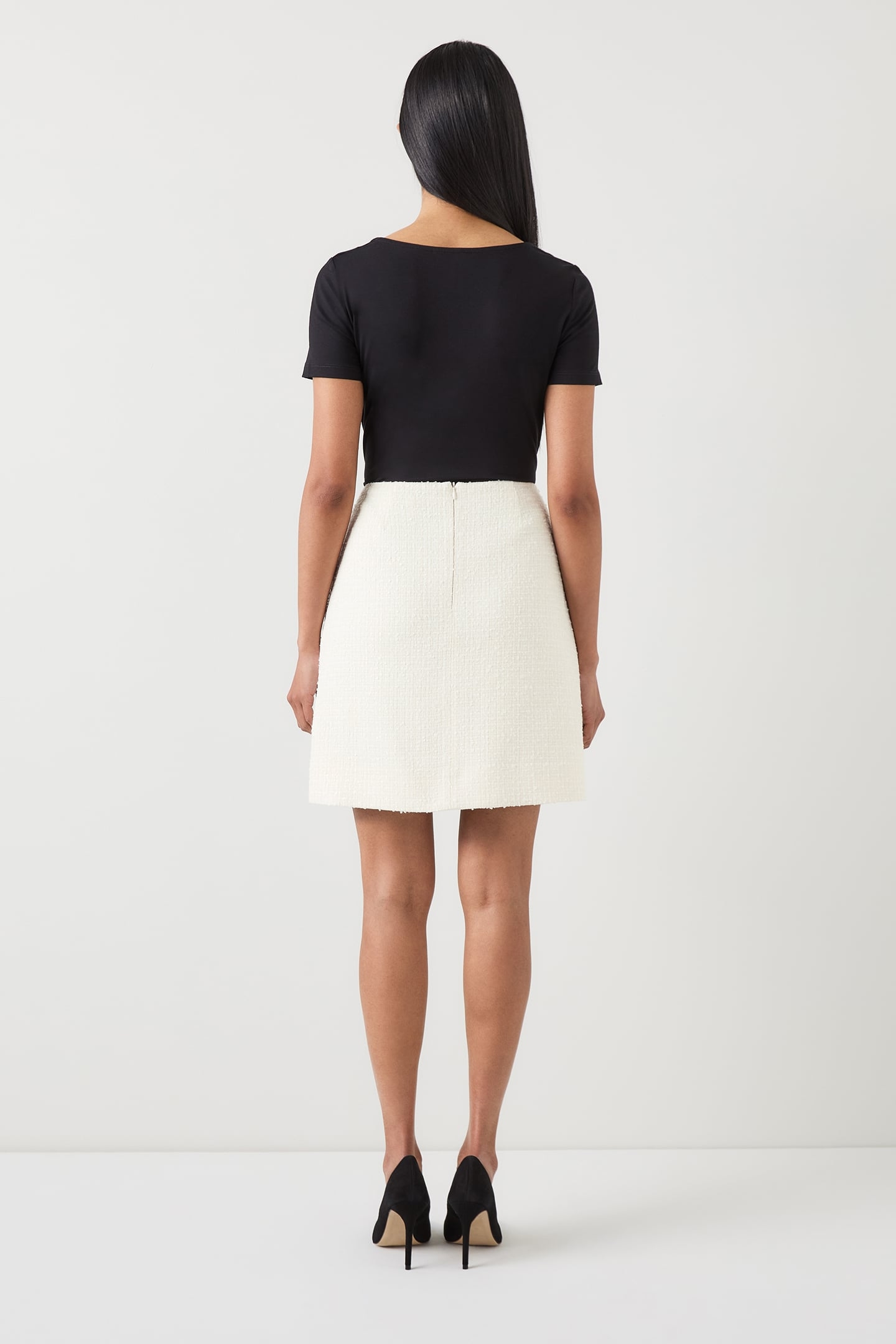 SK CHARLIE TWEED SKIRT CREAM 2