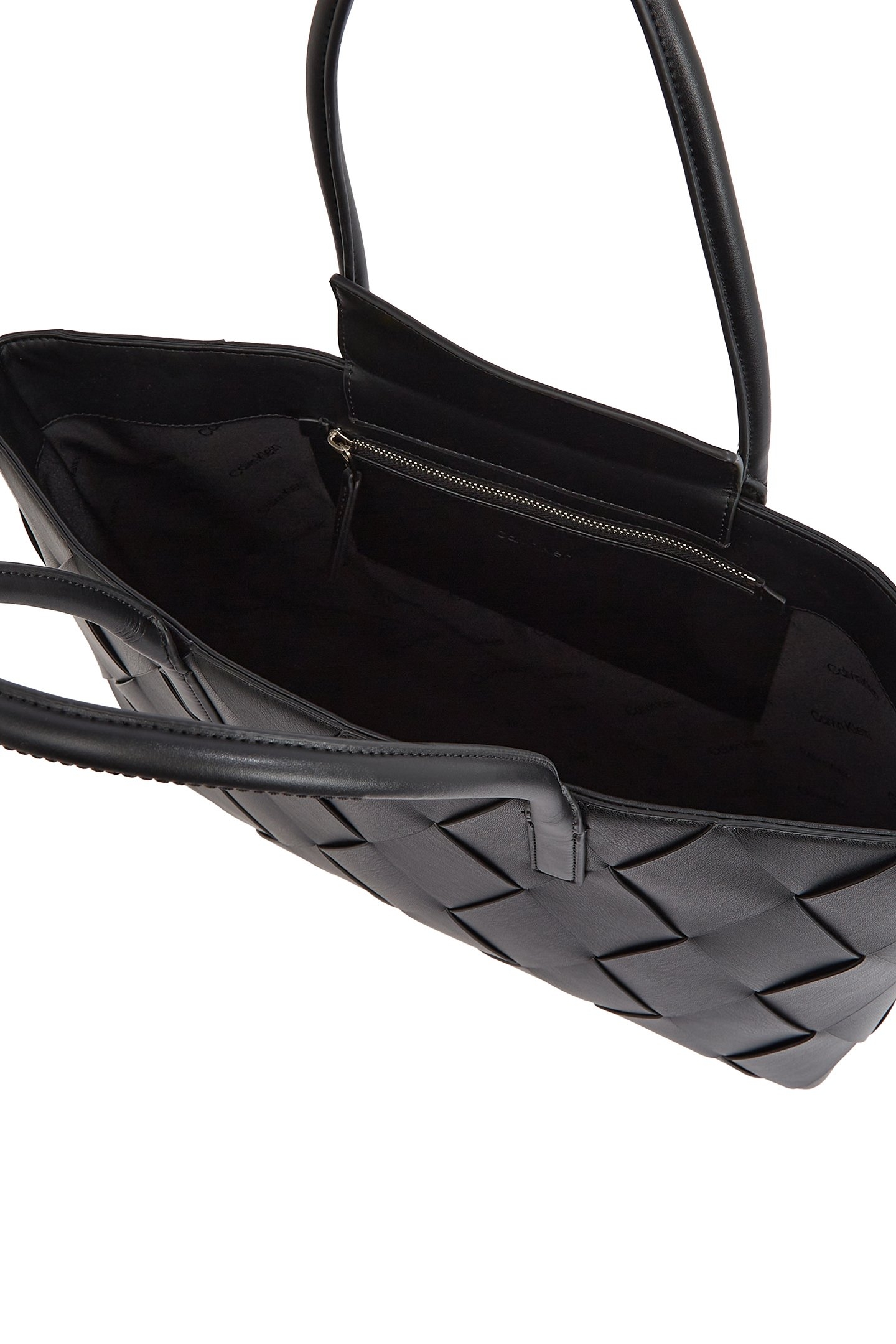 CK WOVEN MEDIUM SHOPPER BAG CK BLACK 4