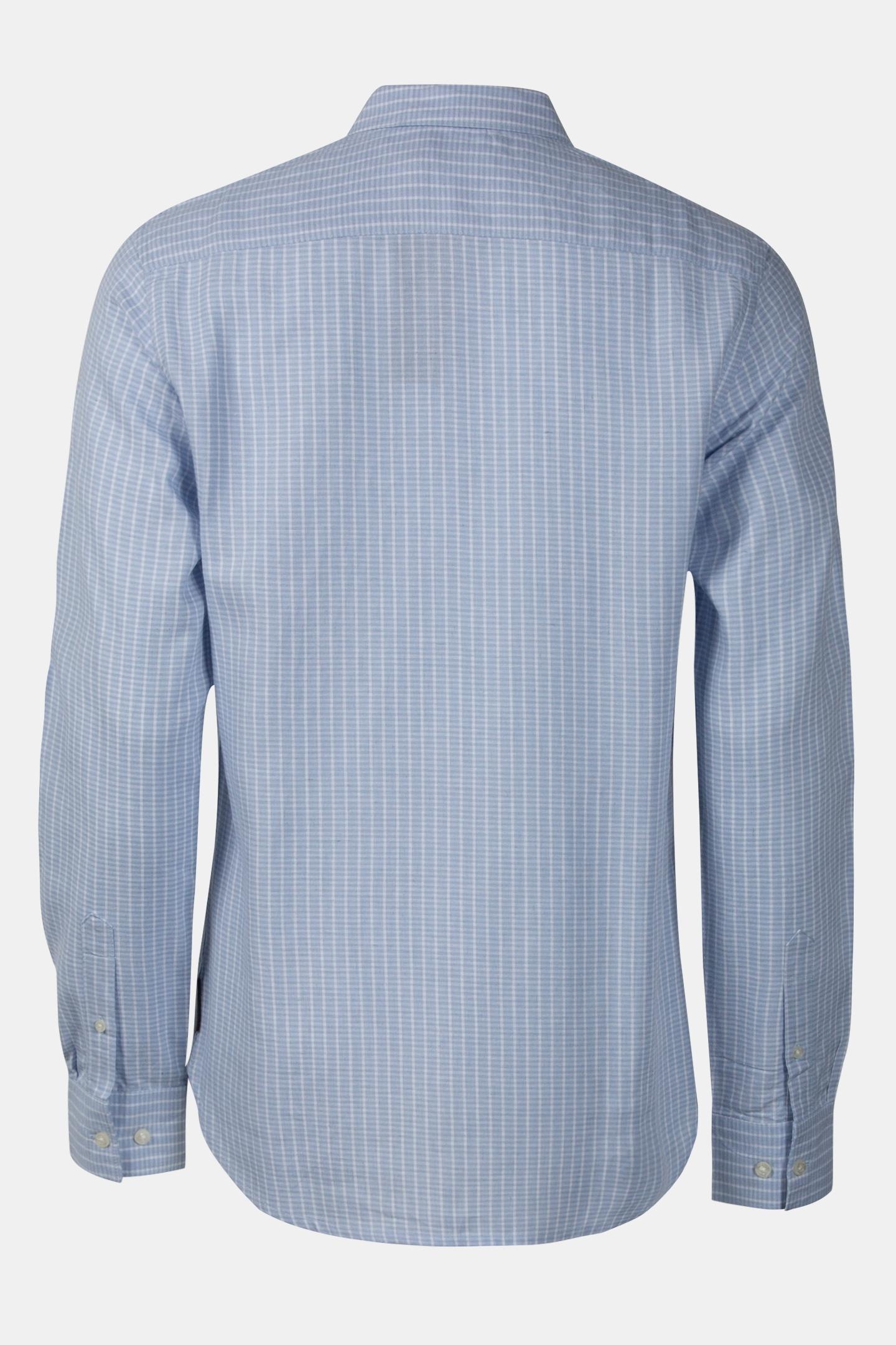 LINEN CHECK LONG SLEEVE SOFT BLUE CHECK 4