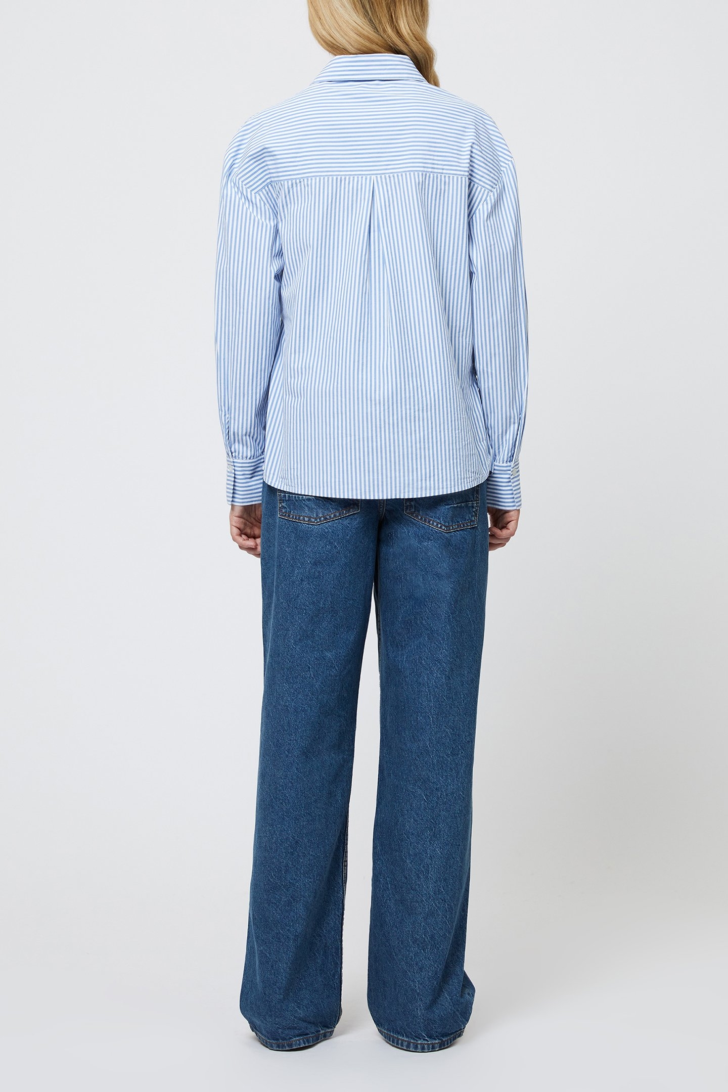 CAMBRIA COT STRIPE CORSA SHIRT BLUE/WHITE 3