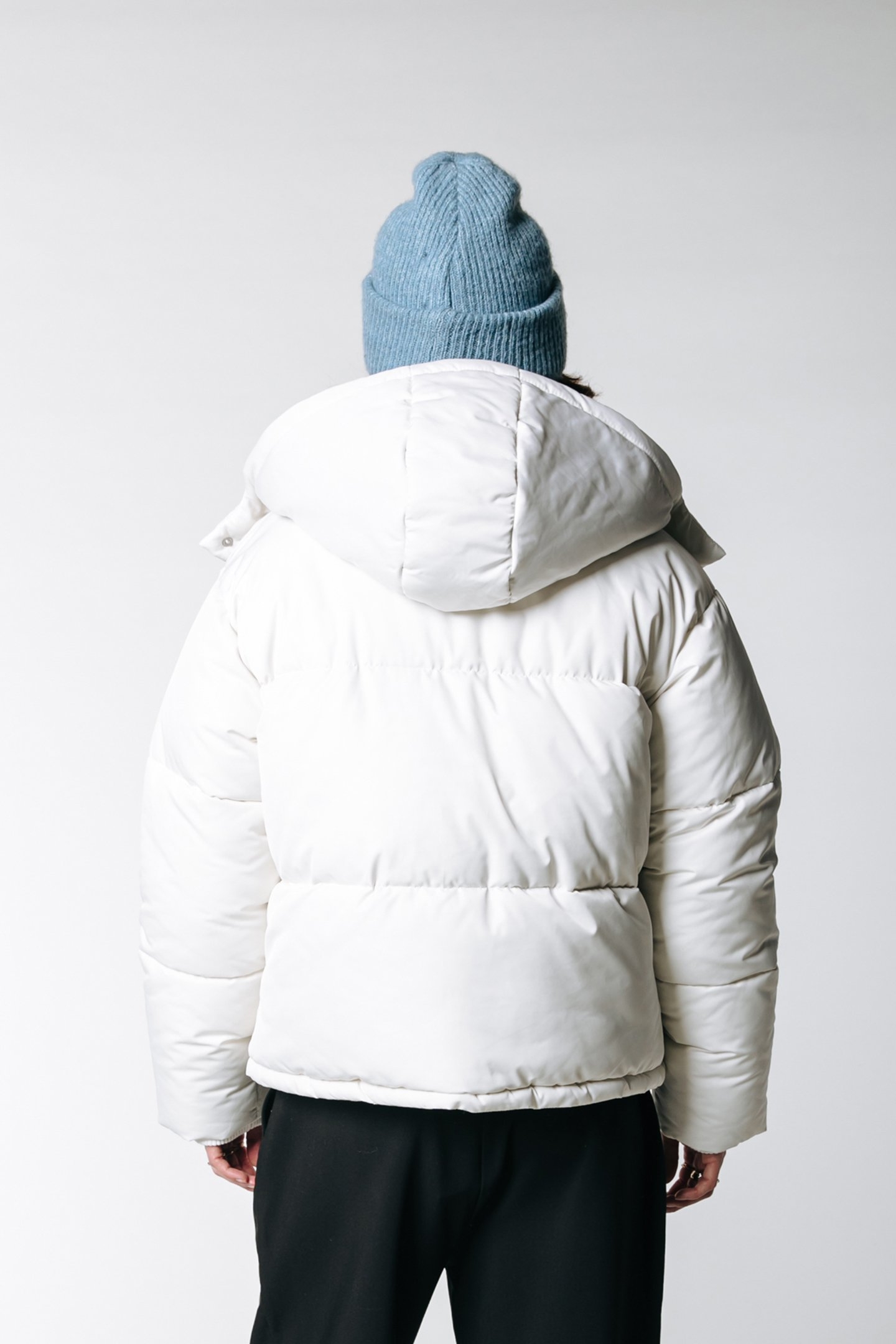 RYA CONTRAST TEDDY PUFFER JACKET OFF WHITE 2