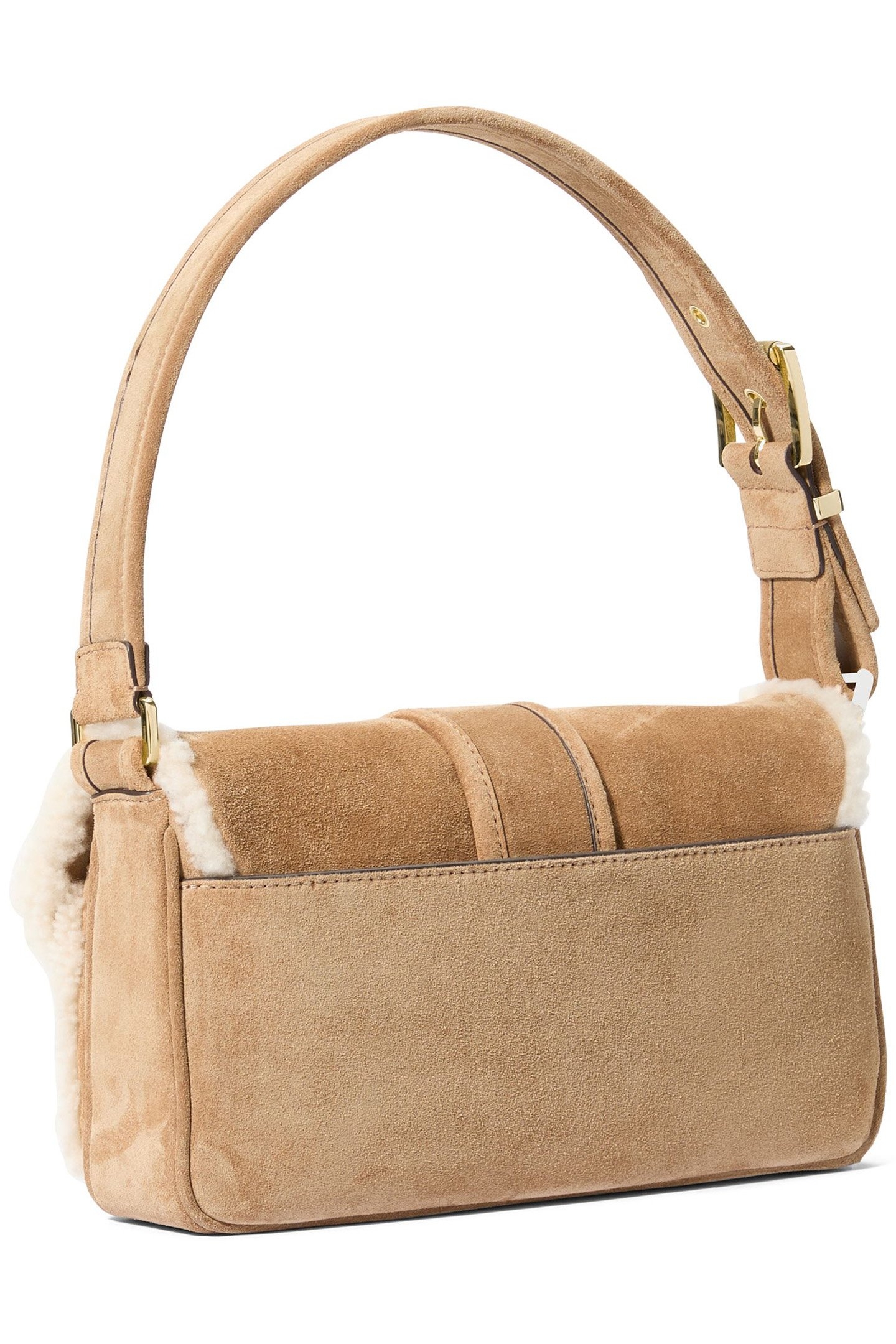 MEDIUM SHOULDER BAG WITH BUCKLE DETAIL IN BROWN SUEDE 3