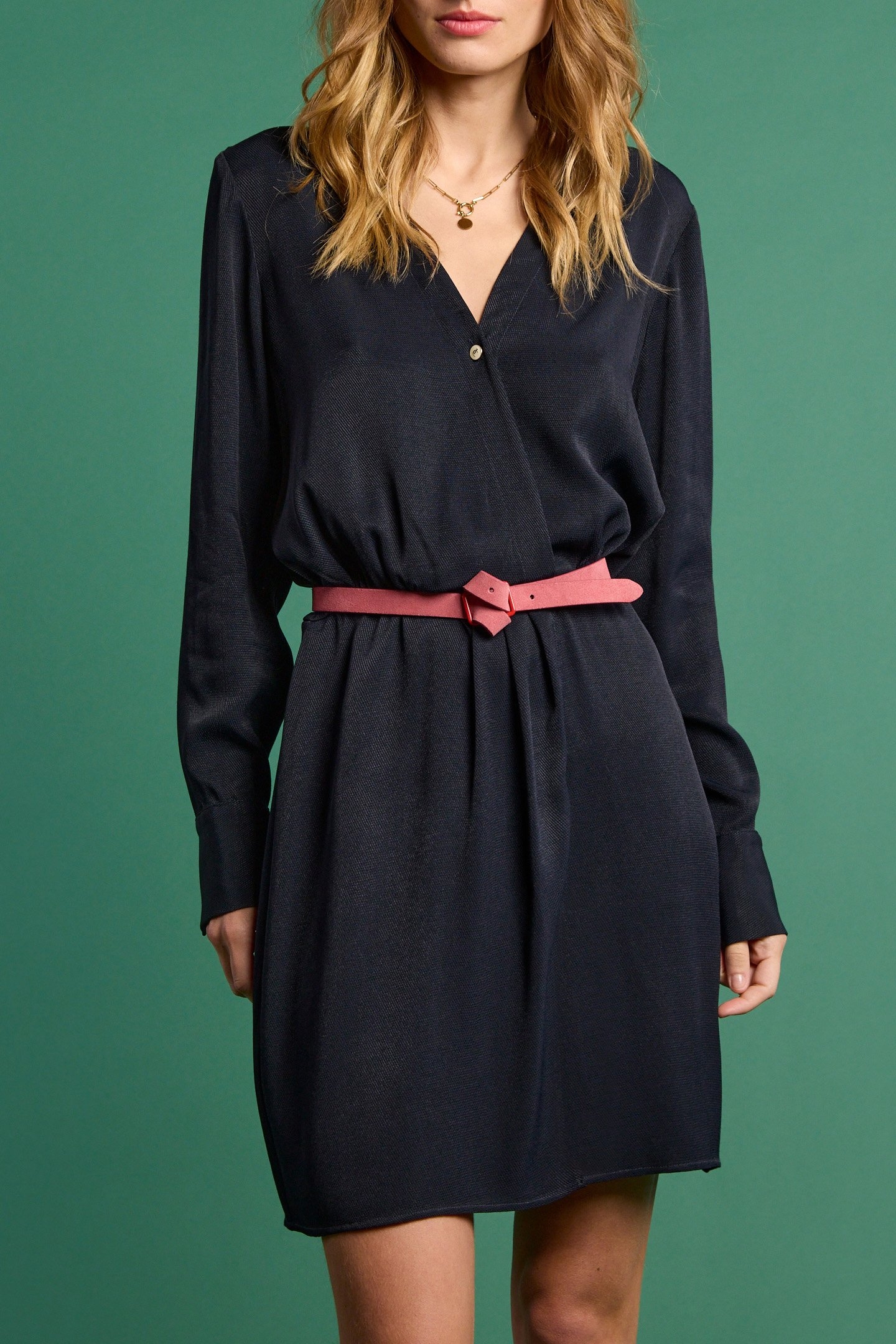 FLUID NAVY WRAP DRESS NAVY 6