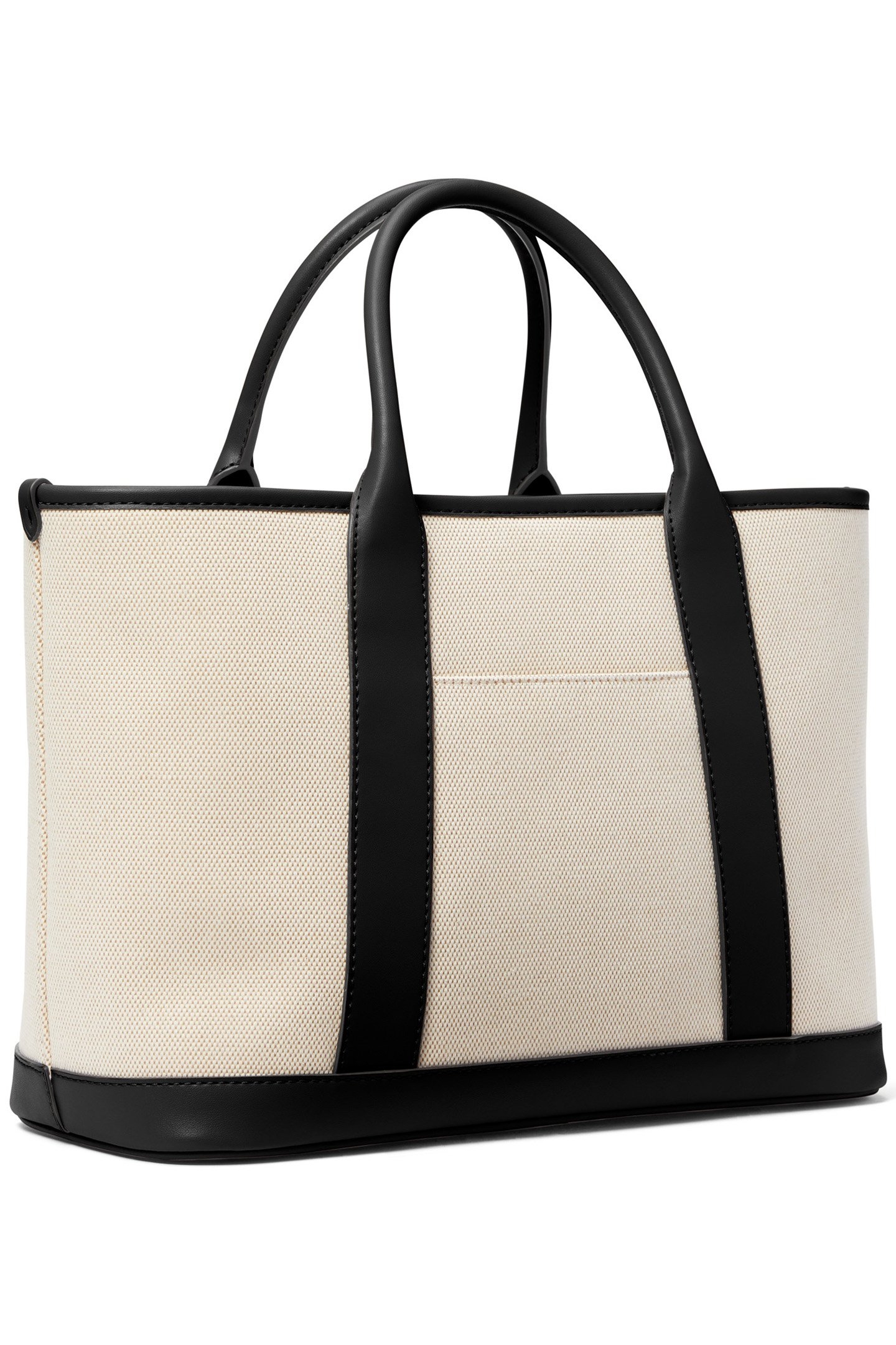 MEDIUM LEATHER SATCHEL BAG IN CREAM AND BLACK 3