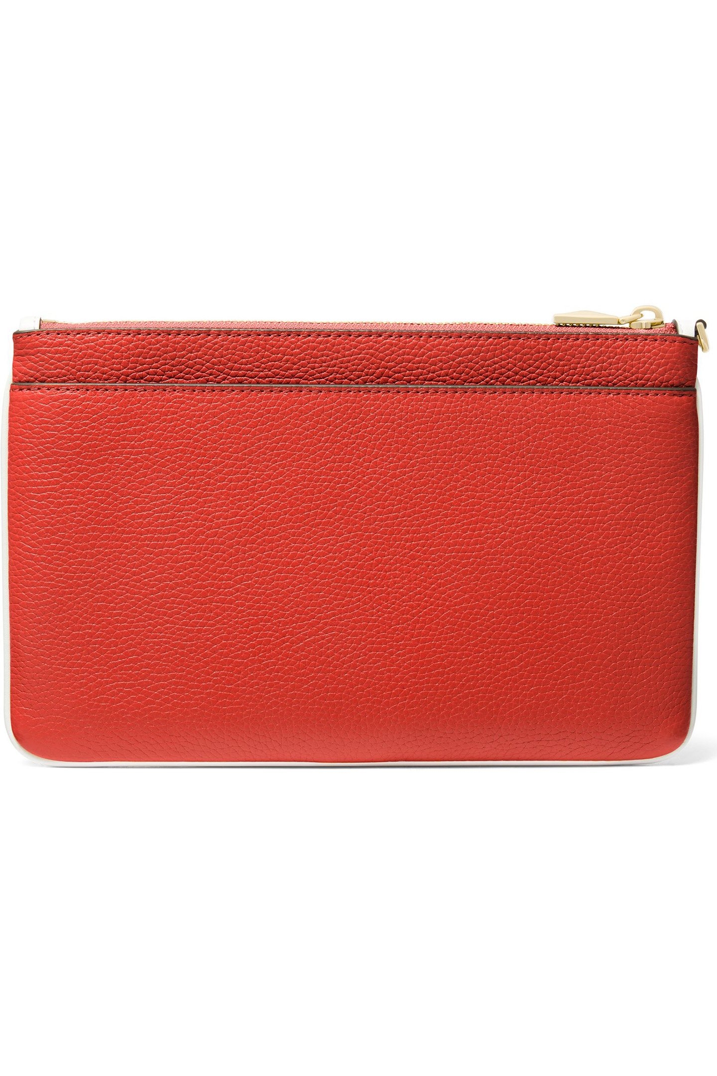 LEATHER TOP ZIP WRISTLET IN CORAL 2