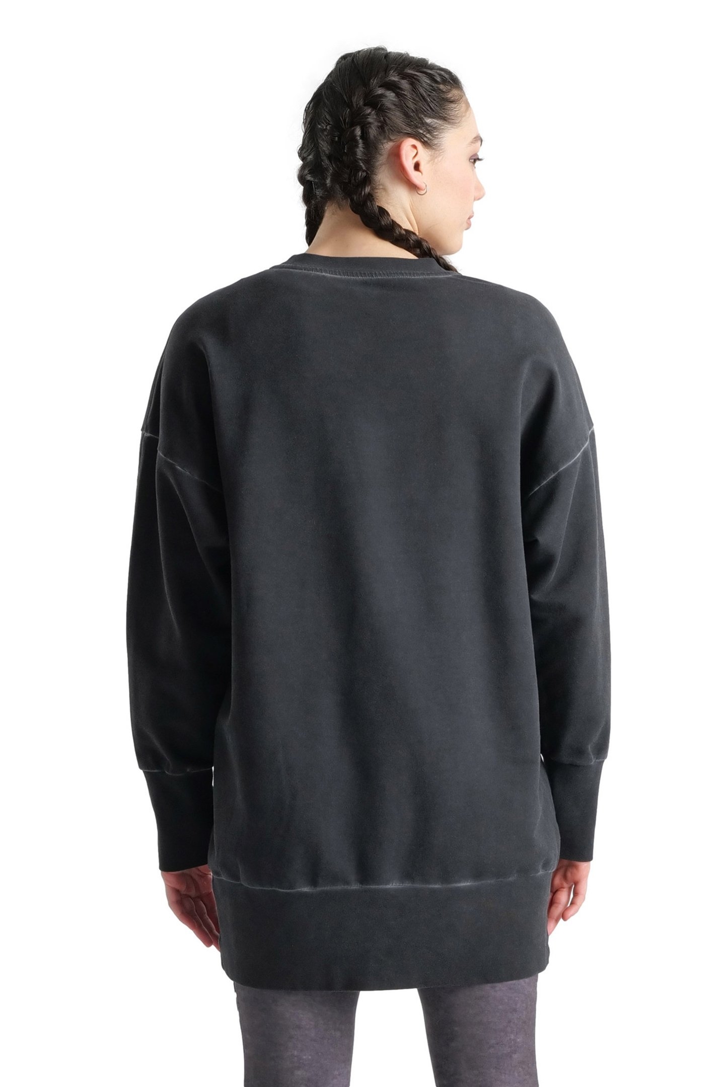 WOMEN'S ARENA ICONS OVERSIZE CREW DELAVE BLACK WHITE 2