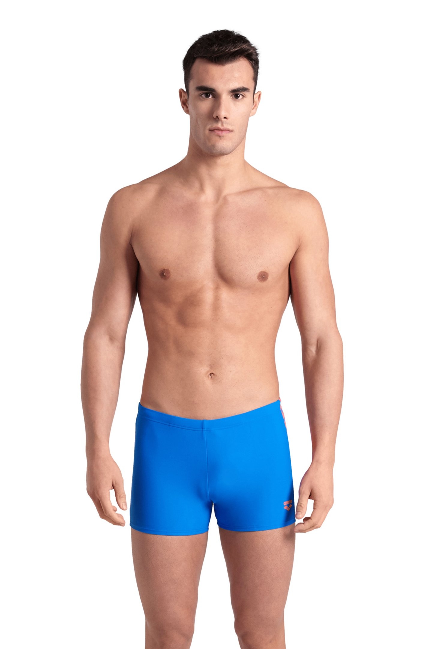 MEN'S ARENA ICONS SWIM SHORT SOLID BLUE CHINA CALYPSO CORAL 1