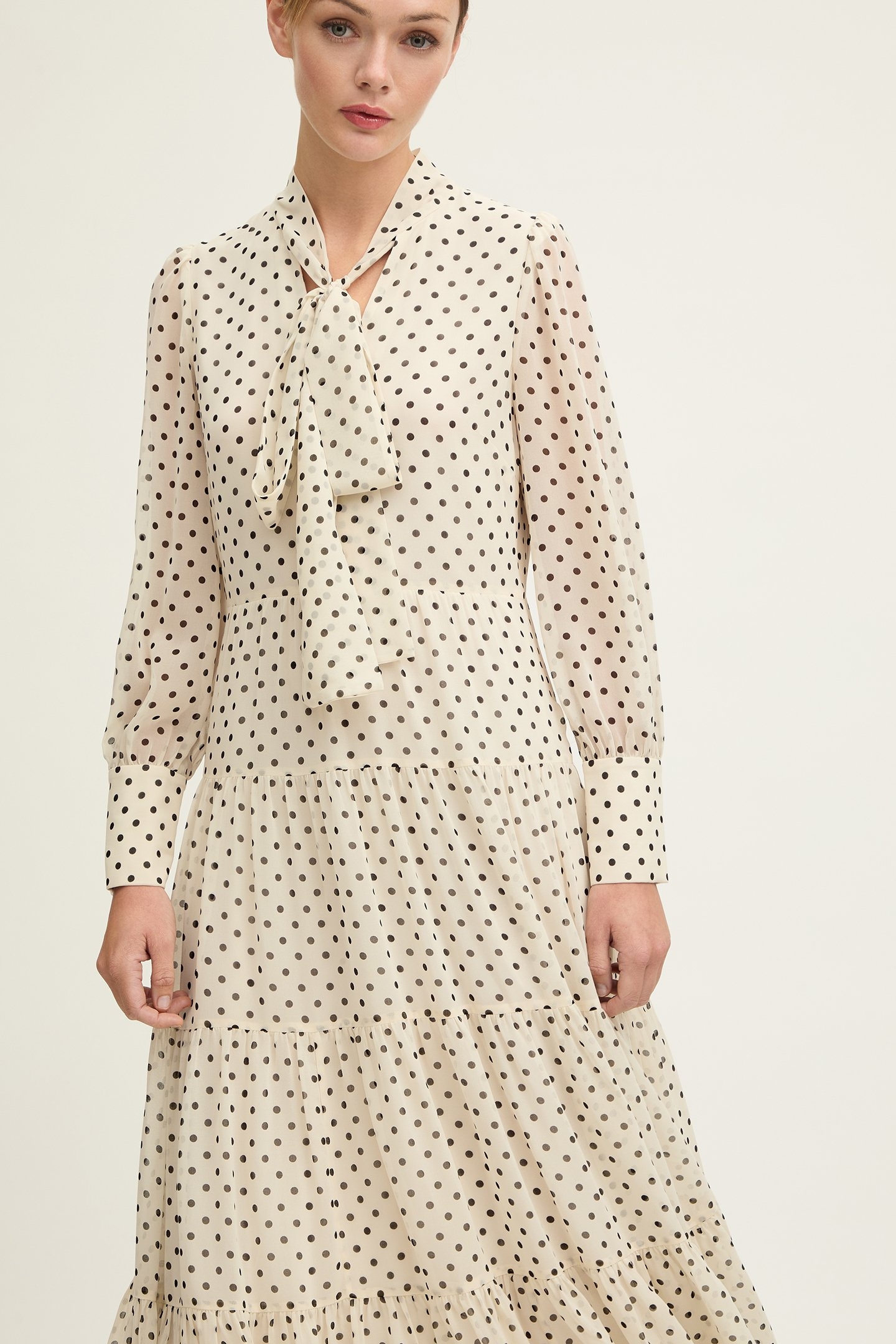 DR POLLY TIE NECK DRESS BLACK 4