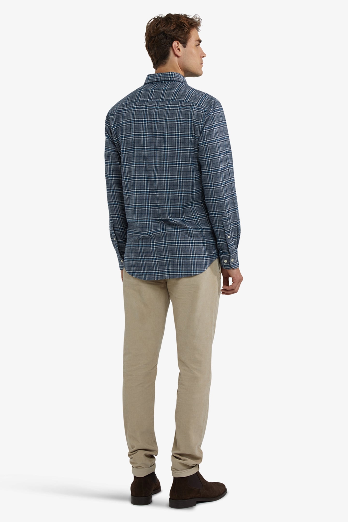FLANNEL TWILL CHECK SHIRT NAVY 3