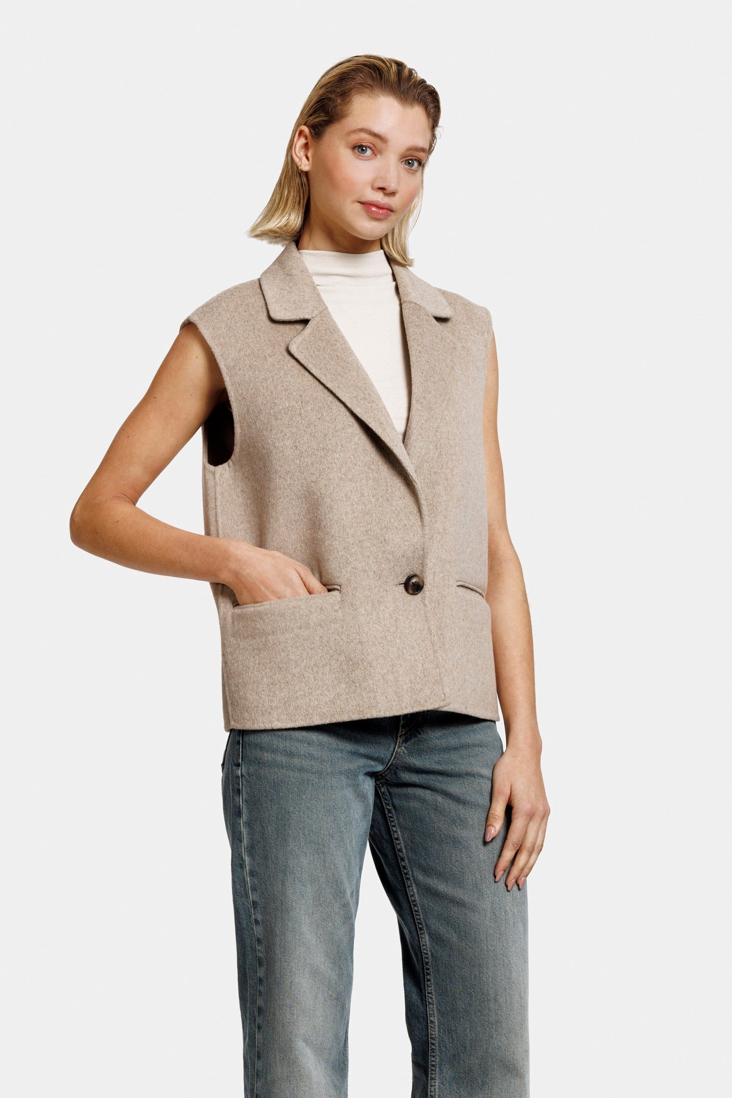 LAURENCE BODYWARMER D BEIGE MELANGE 2