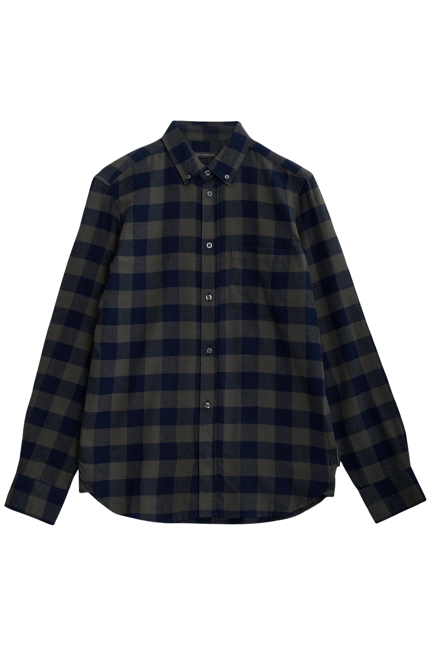 LARGE GINGHAM FLANNEL LS KHAKI/MARINE 1
