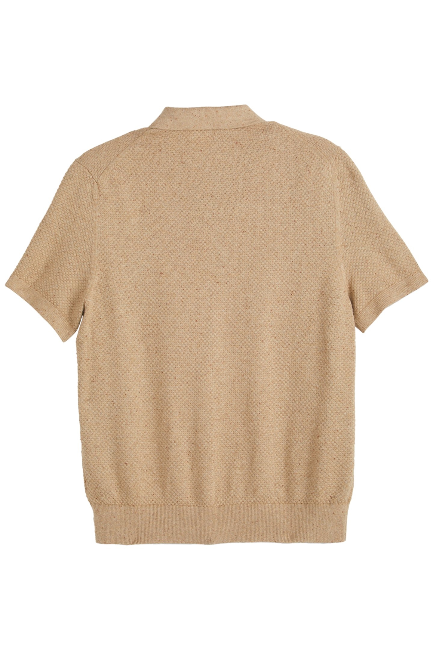 SS NEPS TEXTURE STITCH POLO SWEATER TAUPE 2