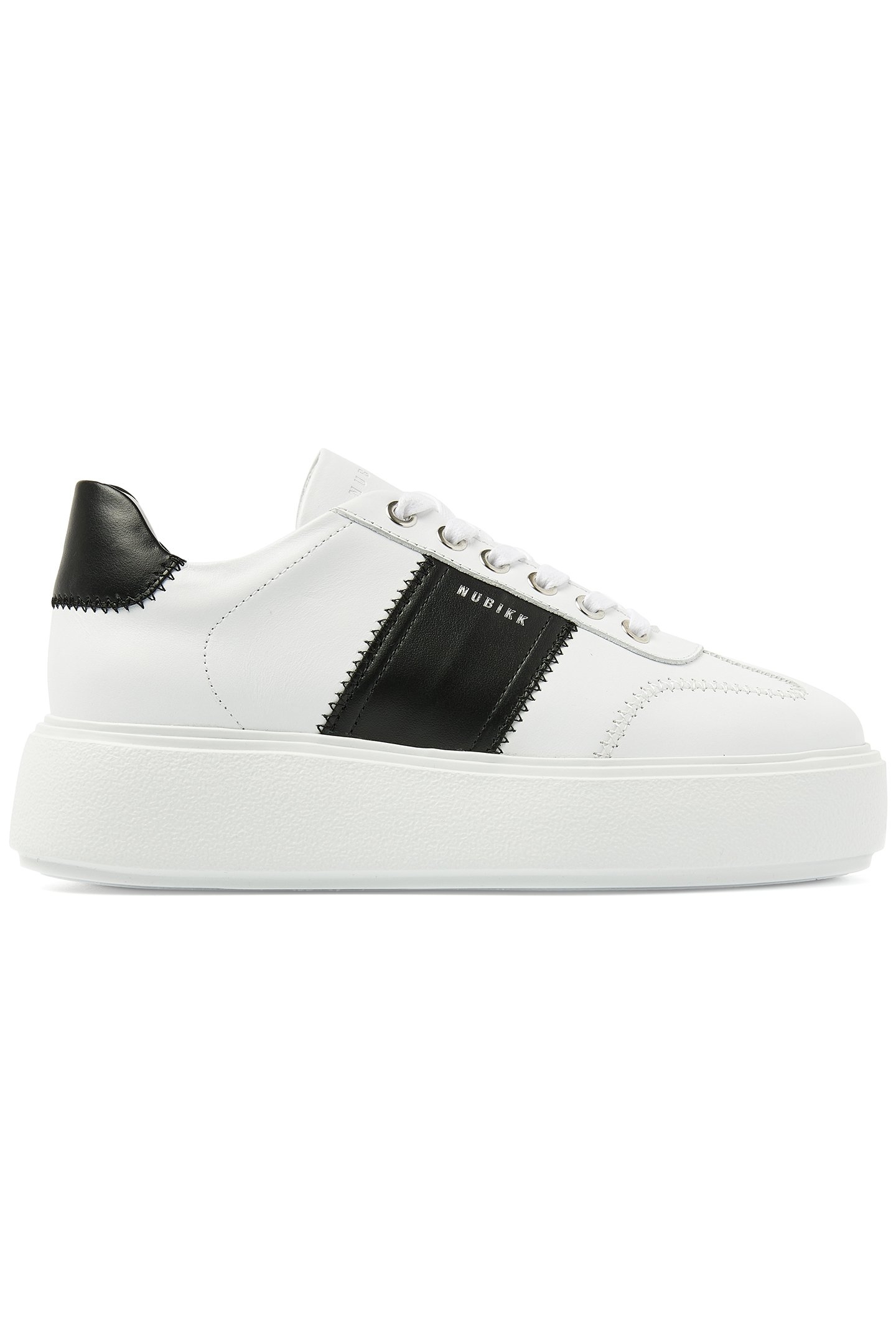 ELISE WING WHITE LEATHER - BLACK 1