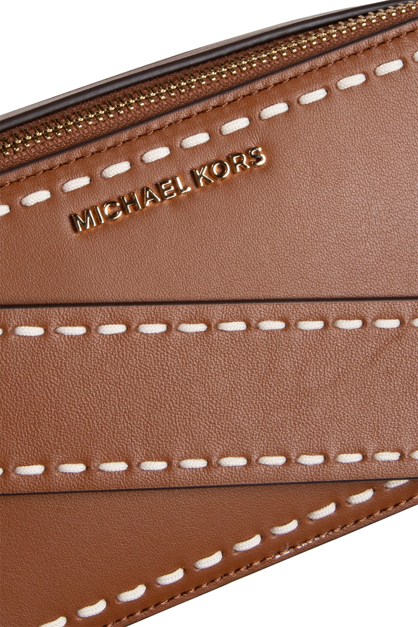 SMALL DOUBLE ZIP CAMERA CHAIN CROSS BODY BAG IN BROWN 5